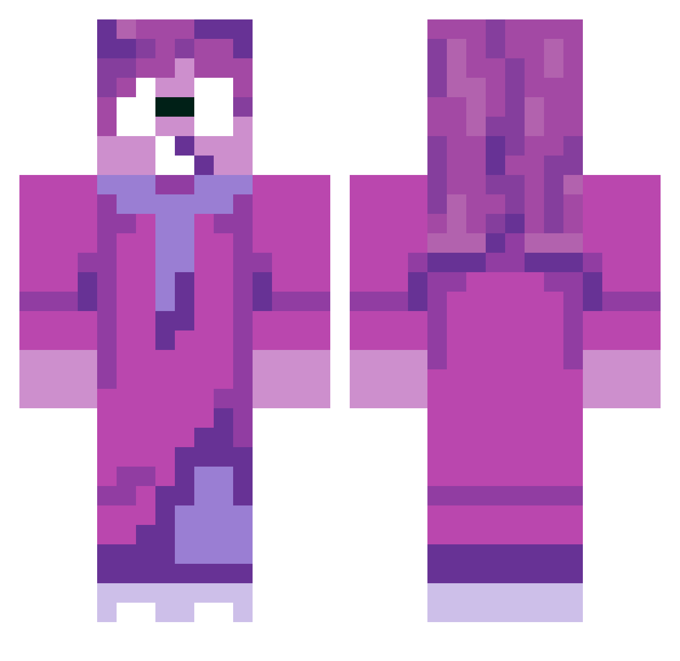 Bitz701 Minecraft skin, front and back view