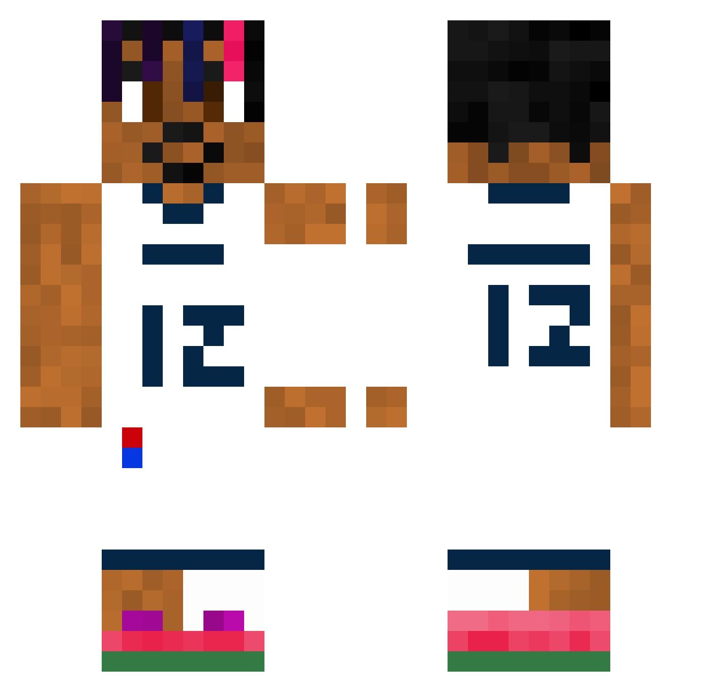 aethegano Minecraft skin, front and back view