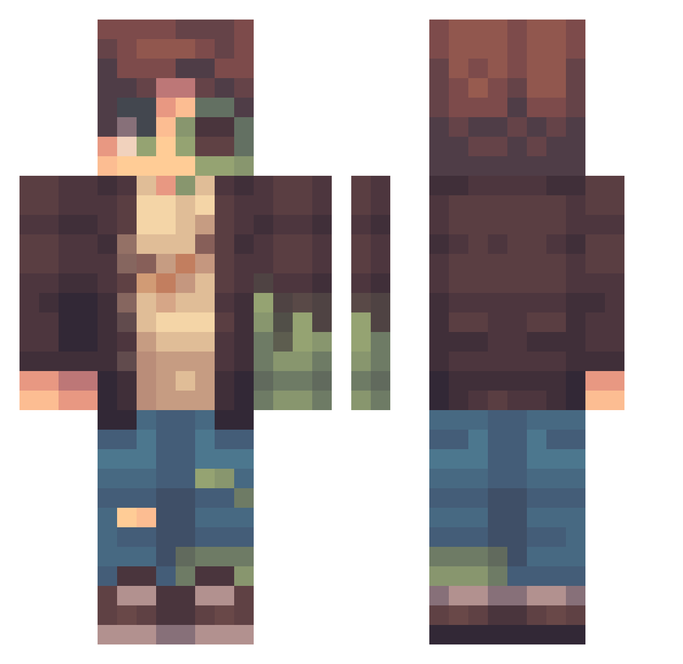 Zoldika Minecraft skin, front and back view