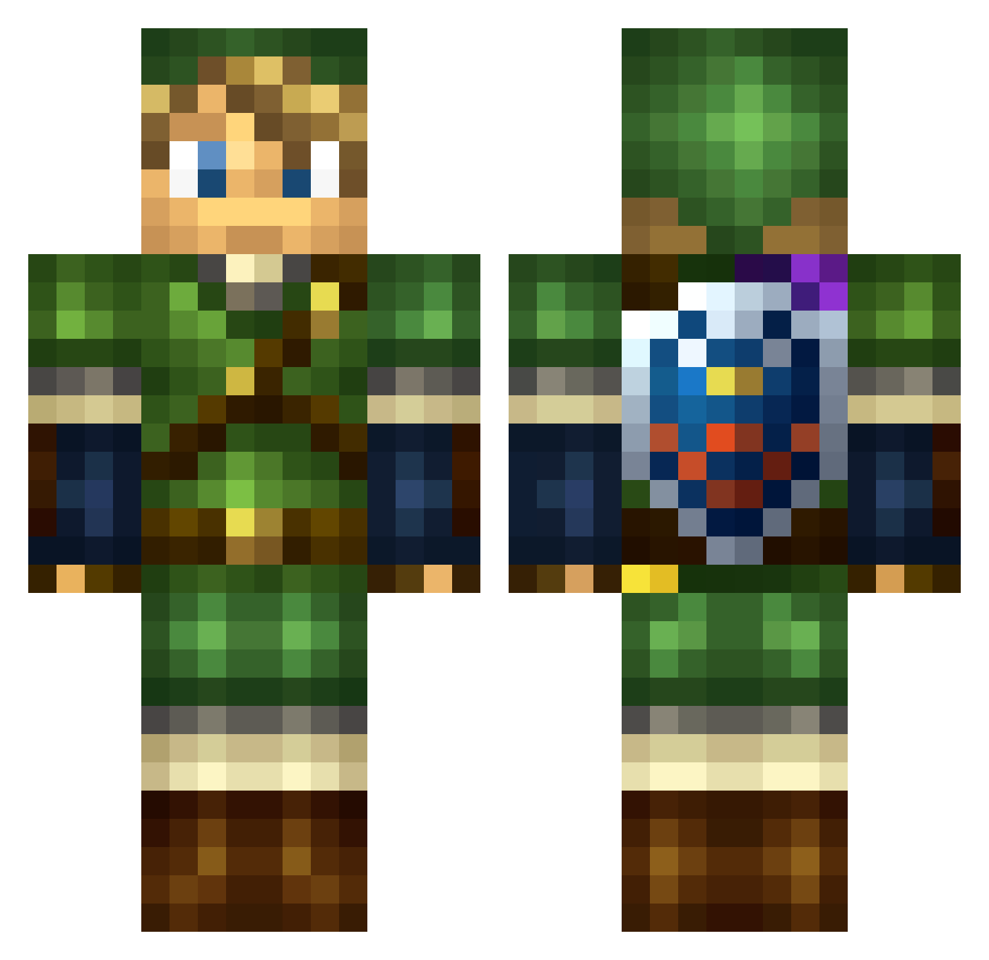 Sorria Minecraft skin, front and back view