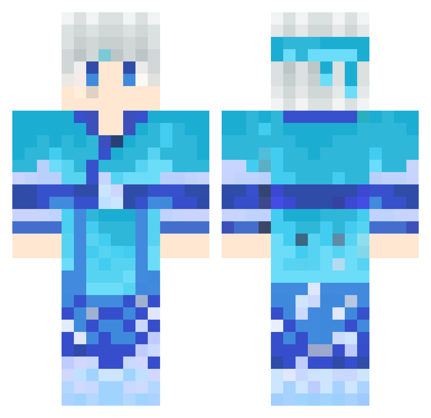 Anthropophagite Minecraft skin, front and back view
