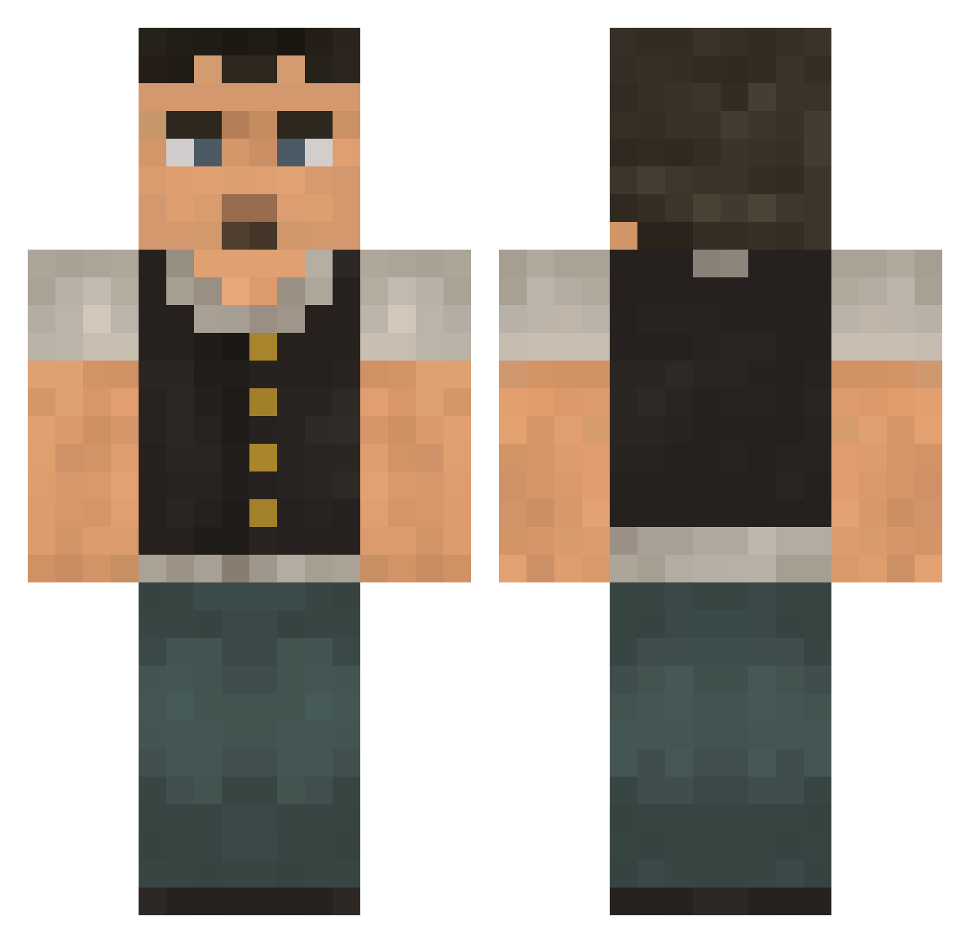 paving Minecraft skin, front and back view