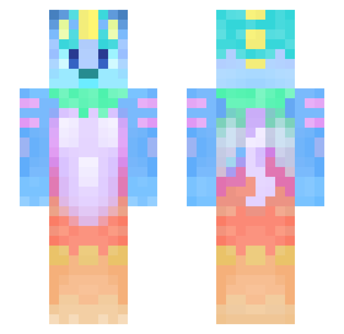 ItsDrexy Minecraft skin, front and back view