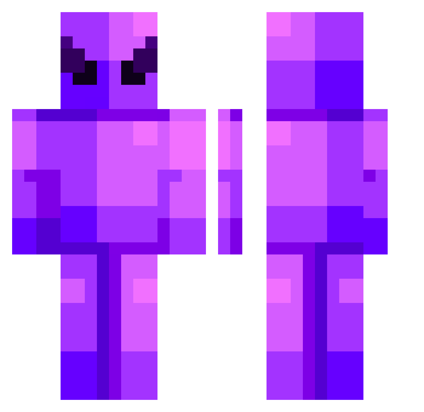 Tepicfox Minecraft skin, front and back view