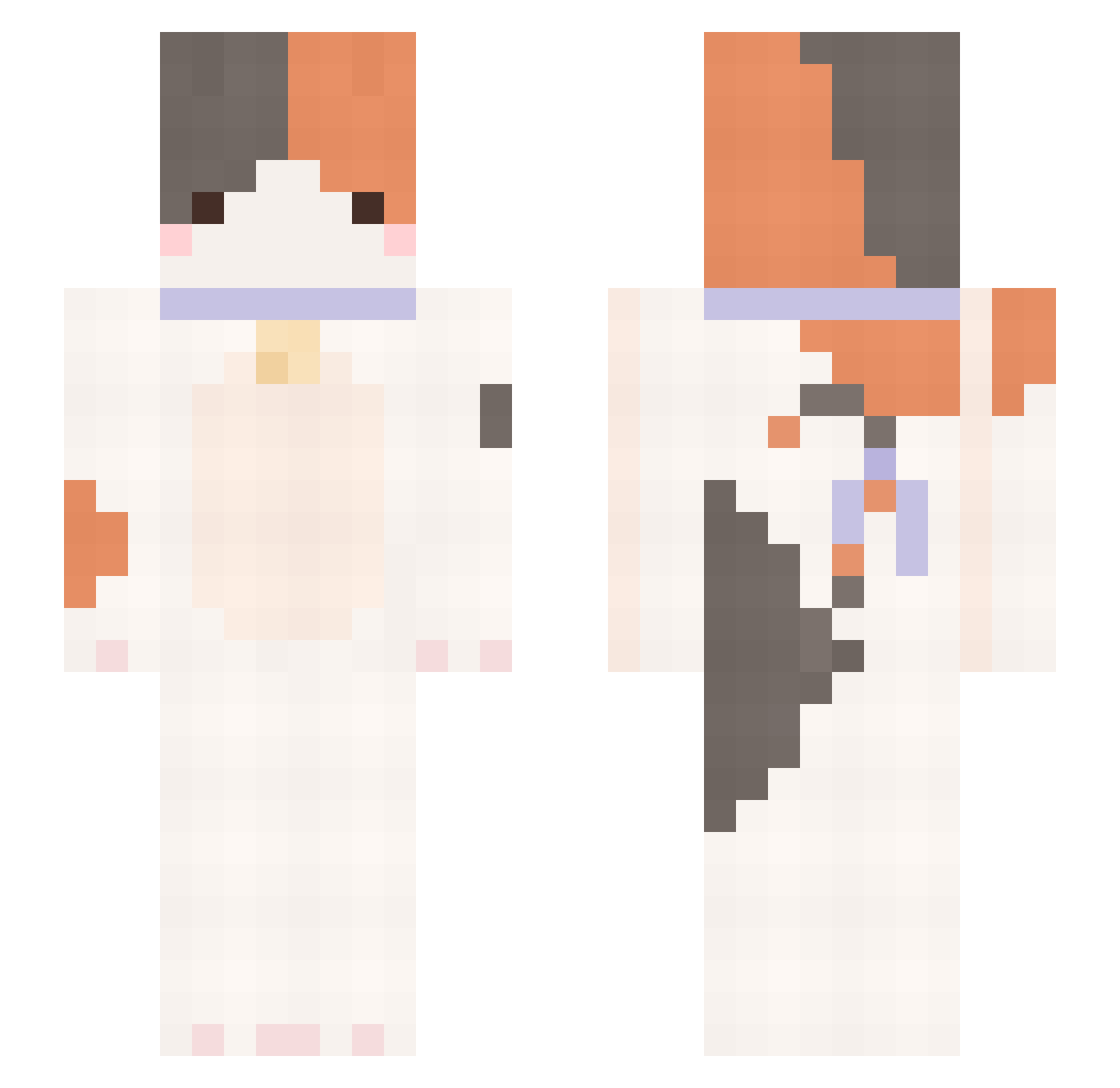 Huchu_chu Minecraft skin, front and back view