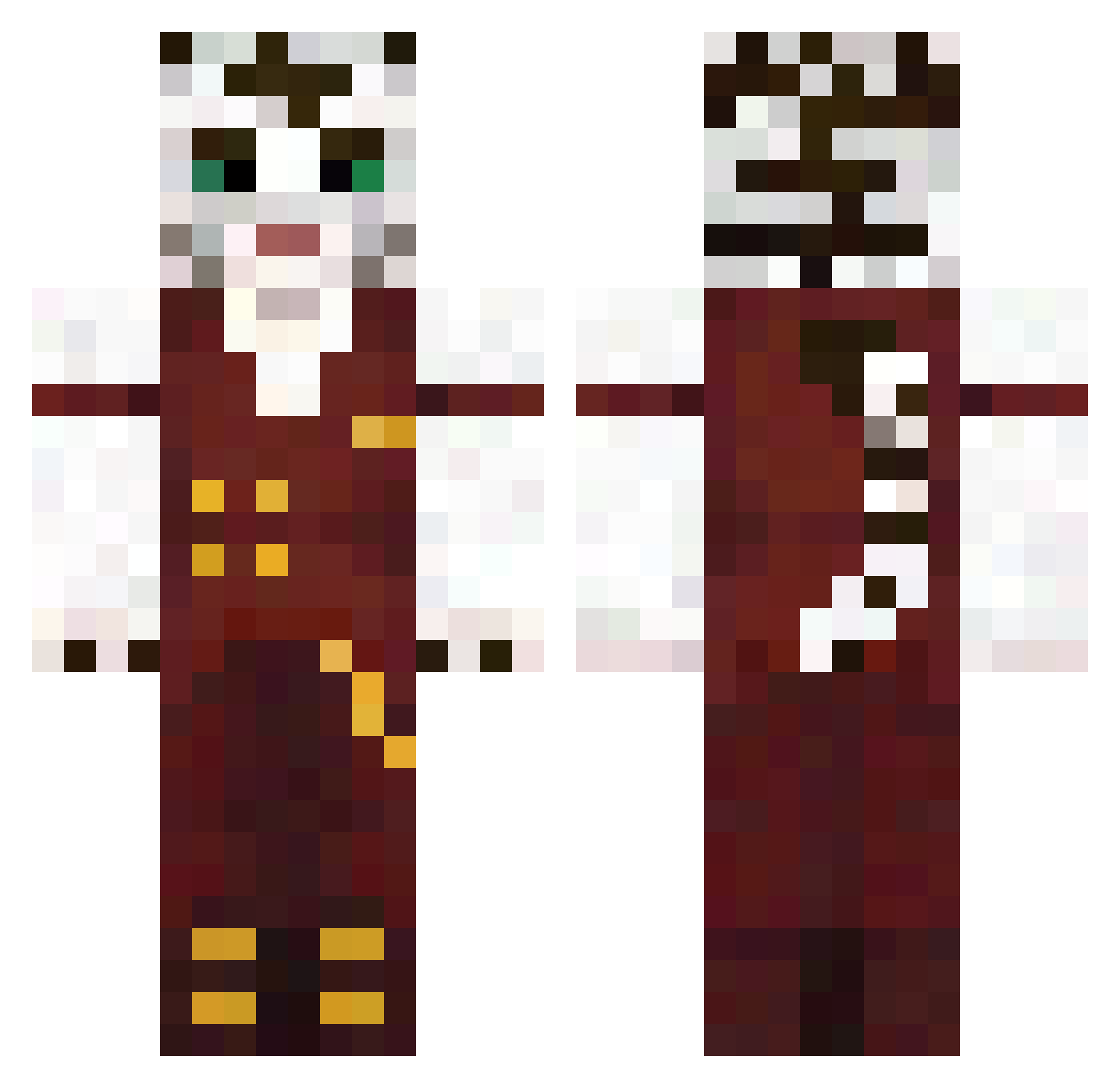 TheRealVitya Minecraft skin, front and back view