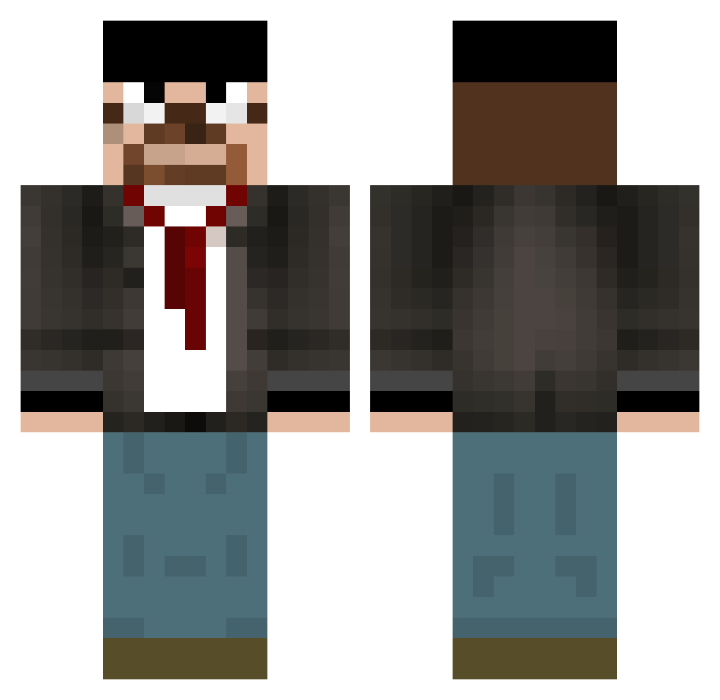 The_Doug_Walker Minecraft skin, front and back view