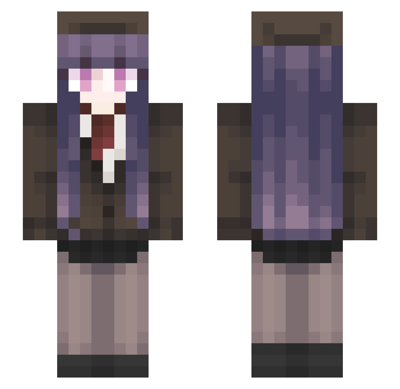 oliixxp_ Minecraft skin, front and back view