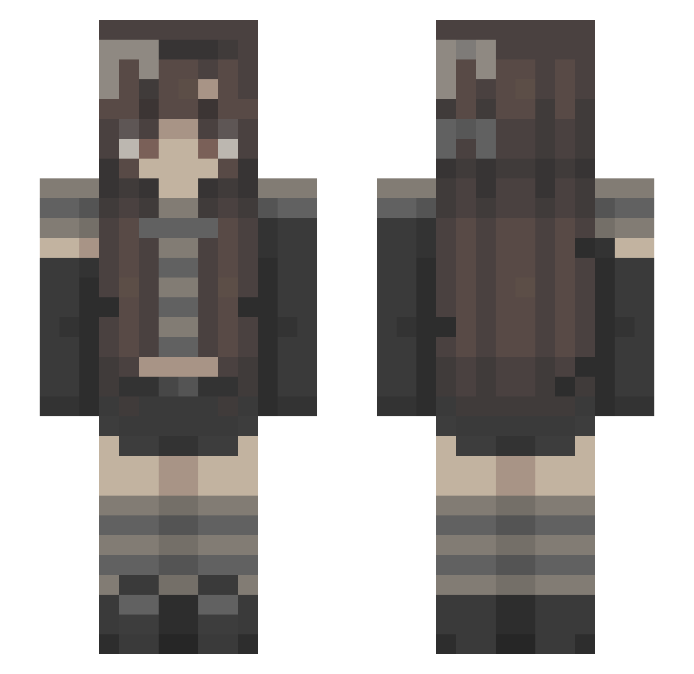 Valentinxs Minecraft skin, front and back view
