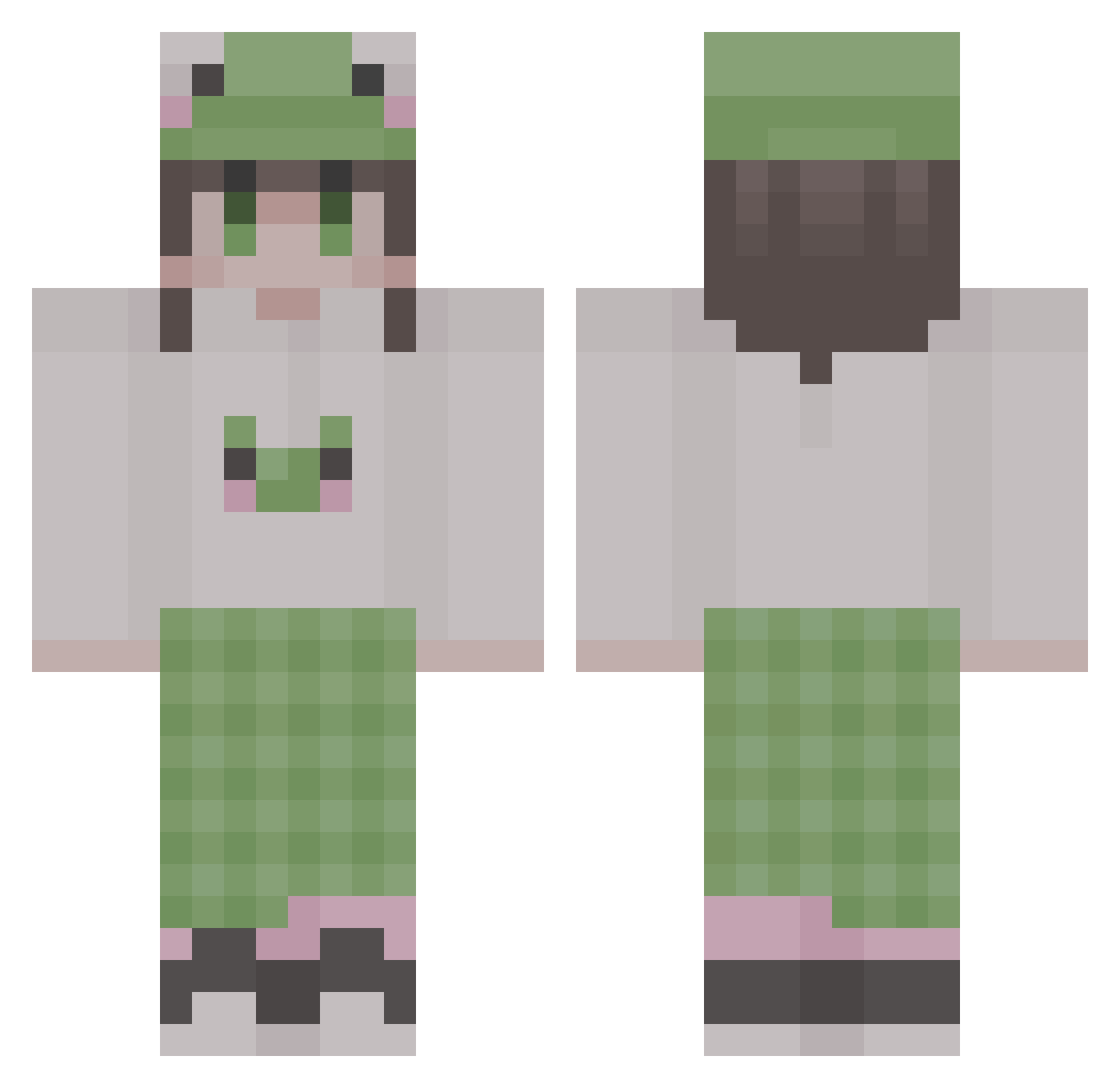 yourin2 Minecraft skin, front and back view