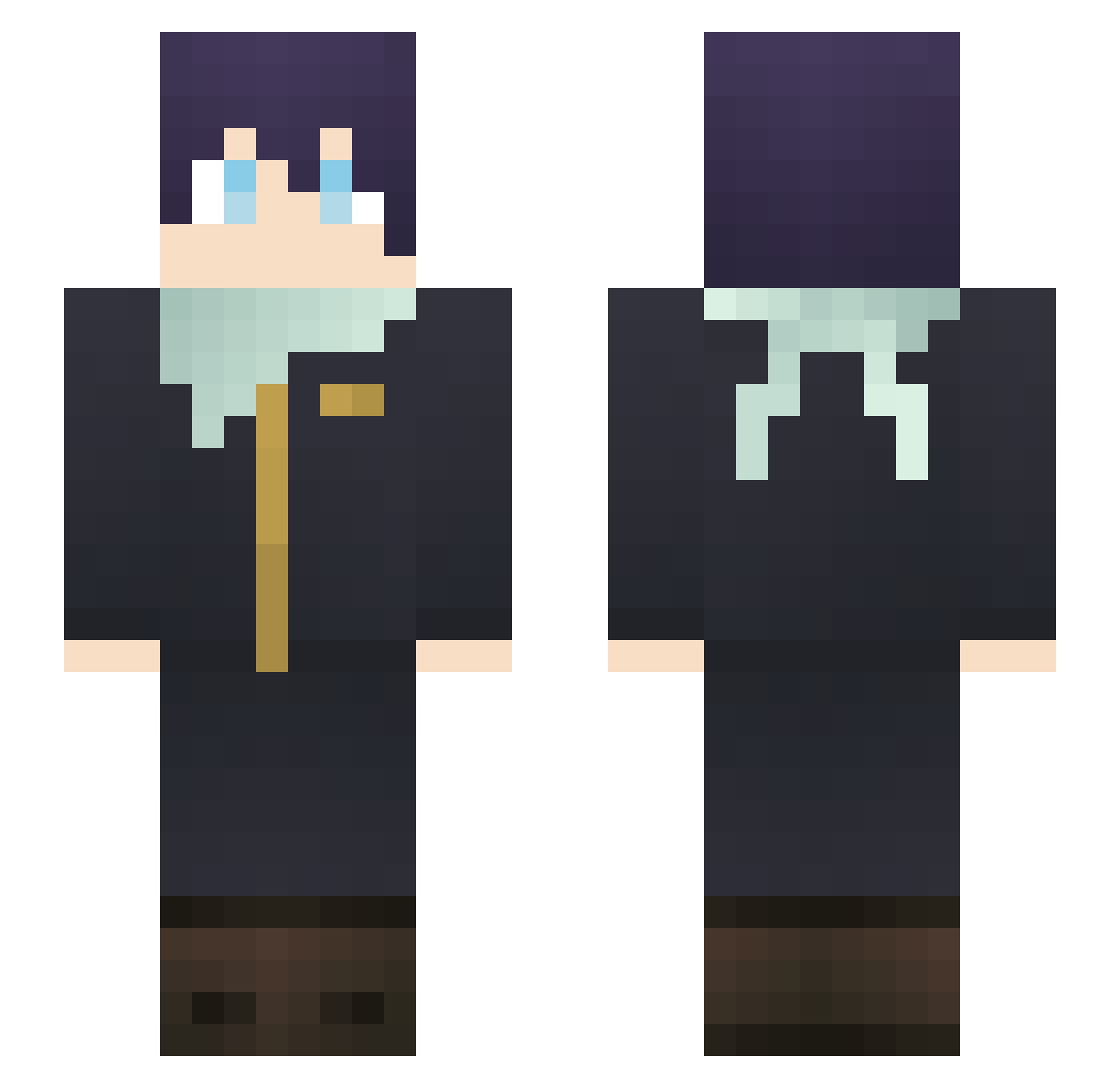 xVava Minecraft skin, front and back view