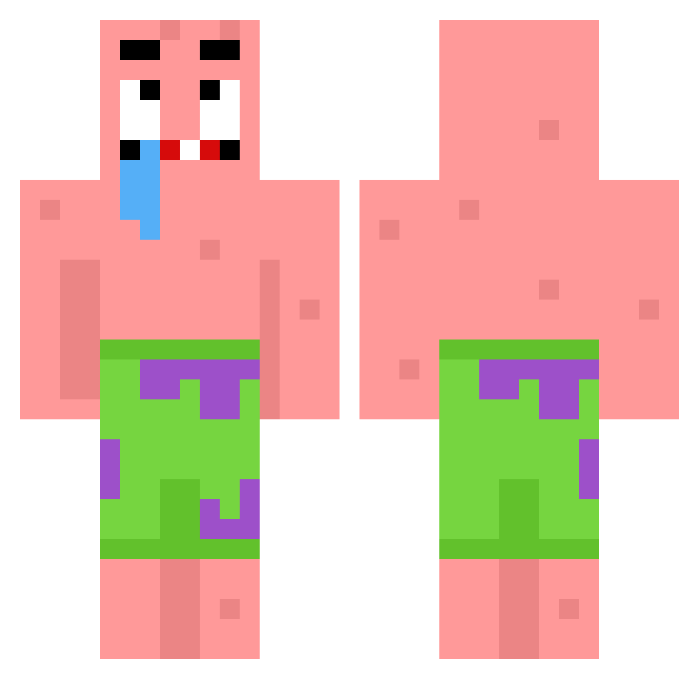 Tigerio Minecraft skin, front and back view
