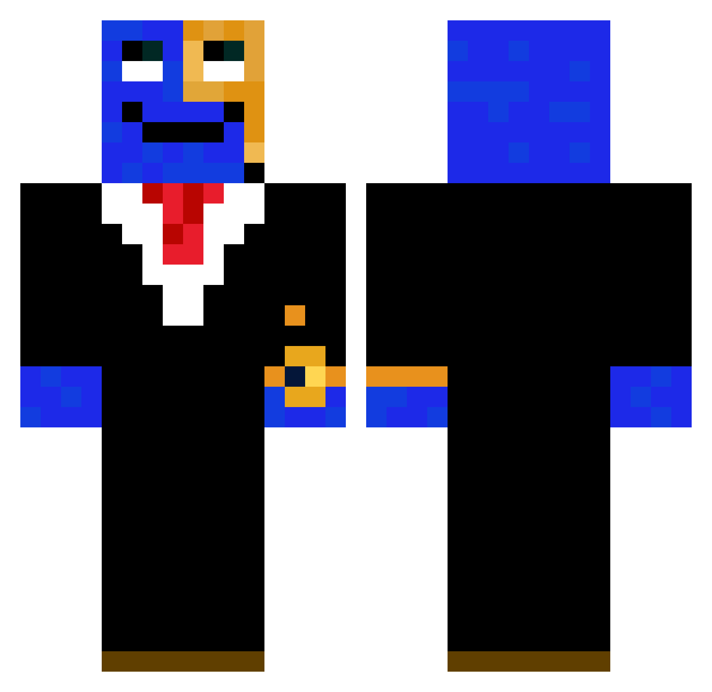 adamameU Minecraft skin, front and back view