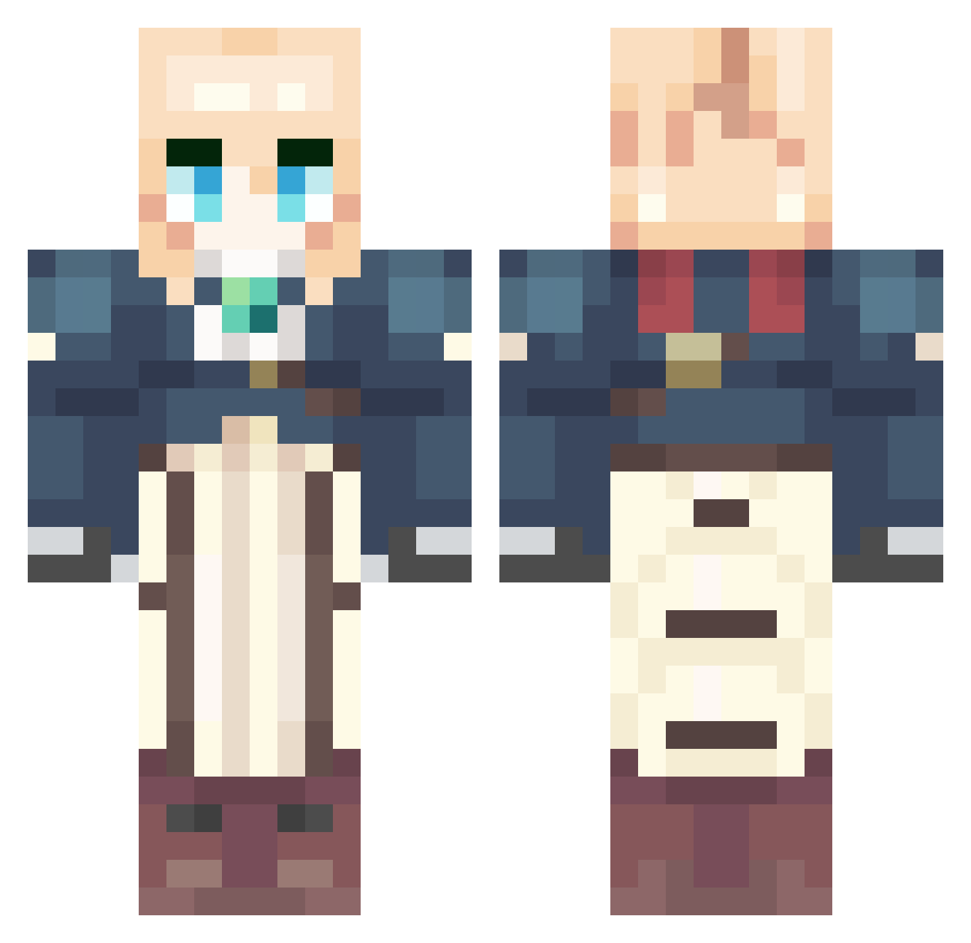 SadNeko Minecraft skin, front and back view