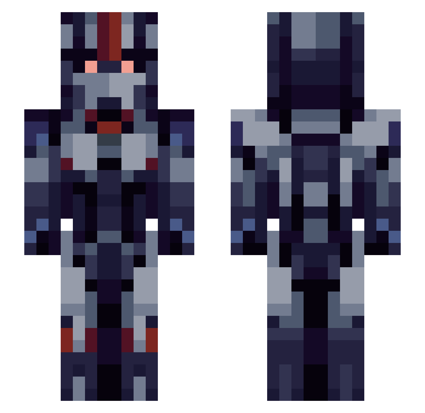 LolVickyLol Minecraft skin, front and back view