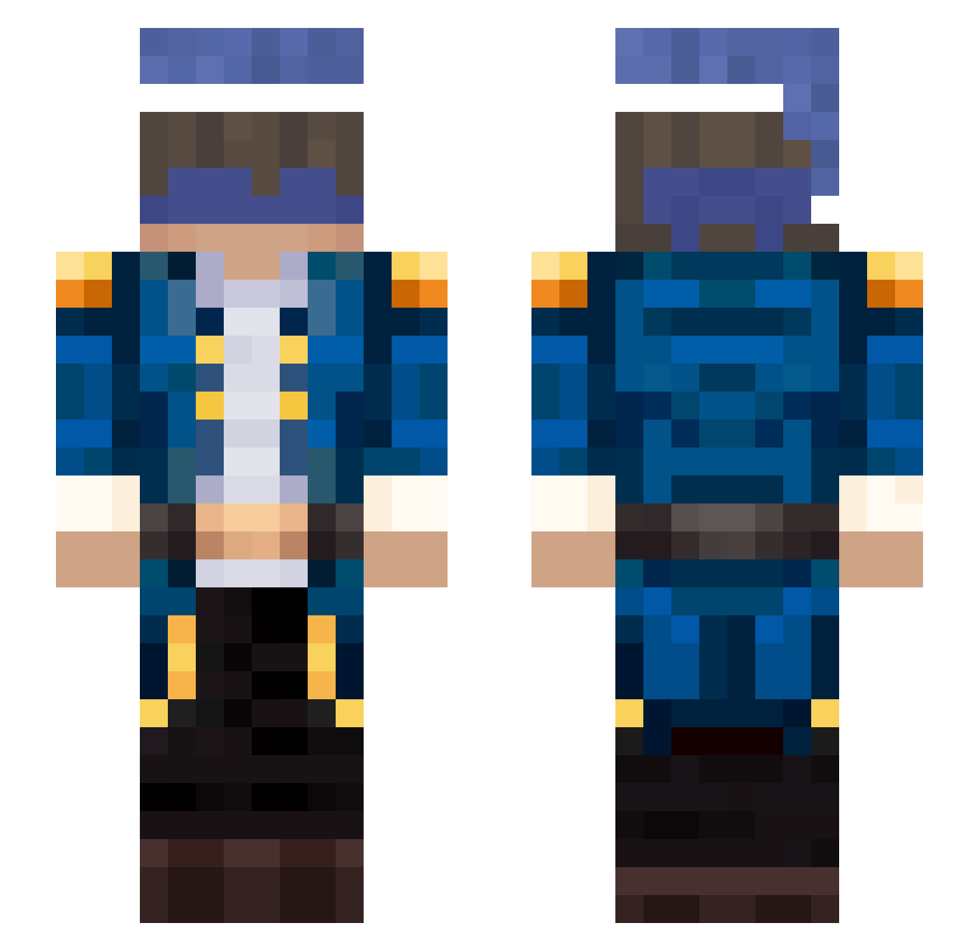 qm_Multi Minecraft skin, front and back view