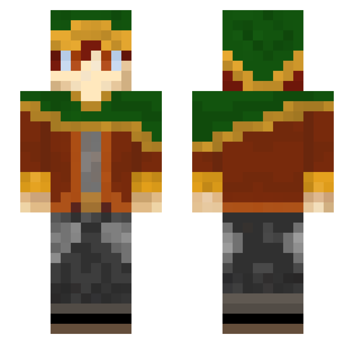 Echora__Tallit Minecraft skin, front and back view