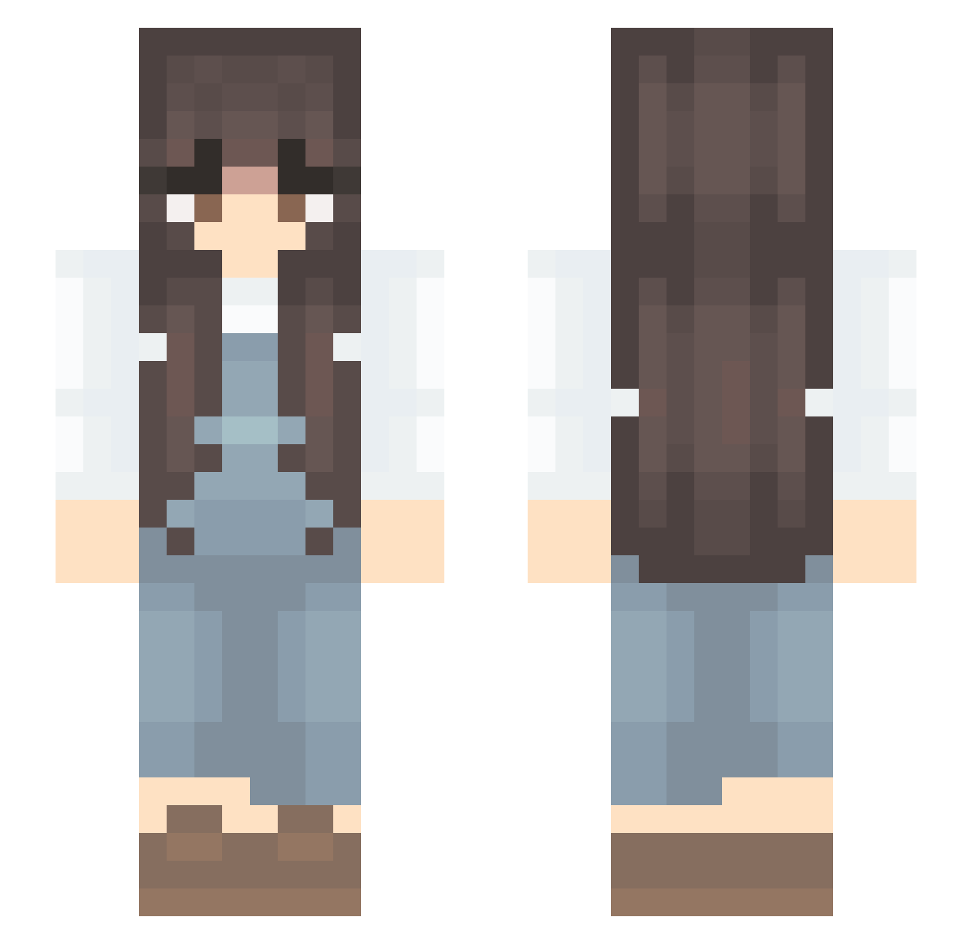 PotatoQueenlive Minecraft skin, front and back view