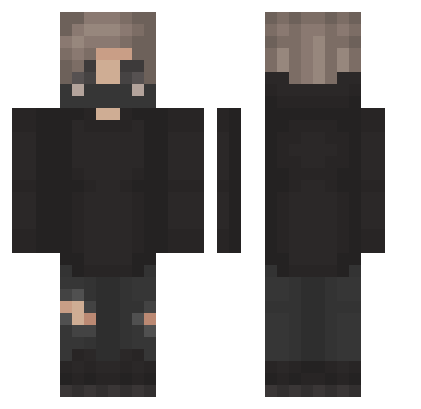 XweeC_ Minecraft skin, front and back view