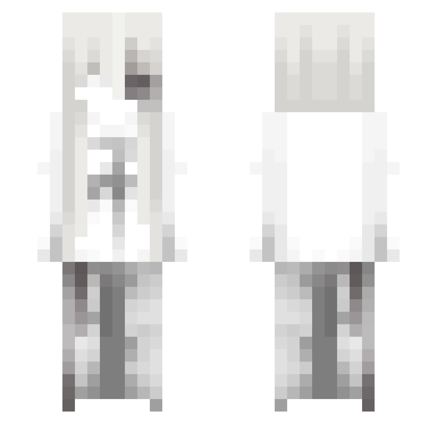 valurry Minecraft skin, front and back view
