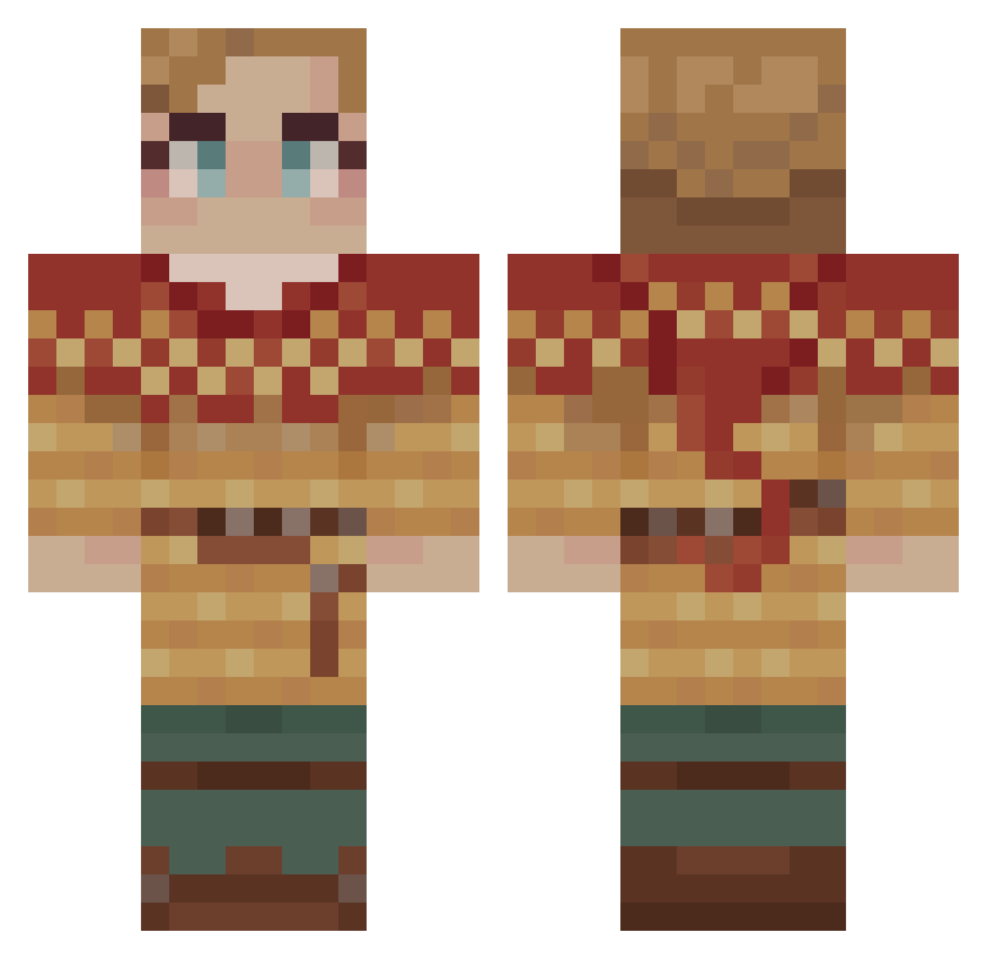 Sinaku Minecraft skin, front and back view