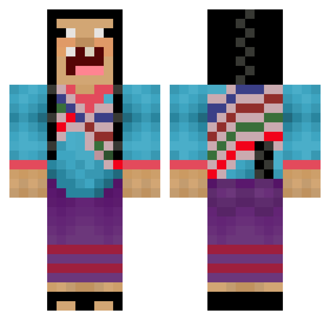 FabriGS29 Minecraft skin, front and back view
