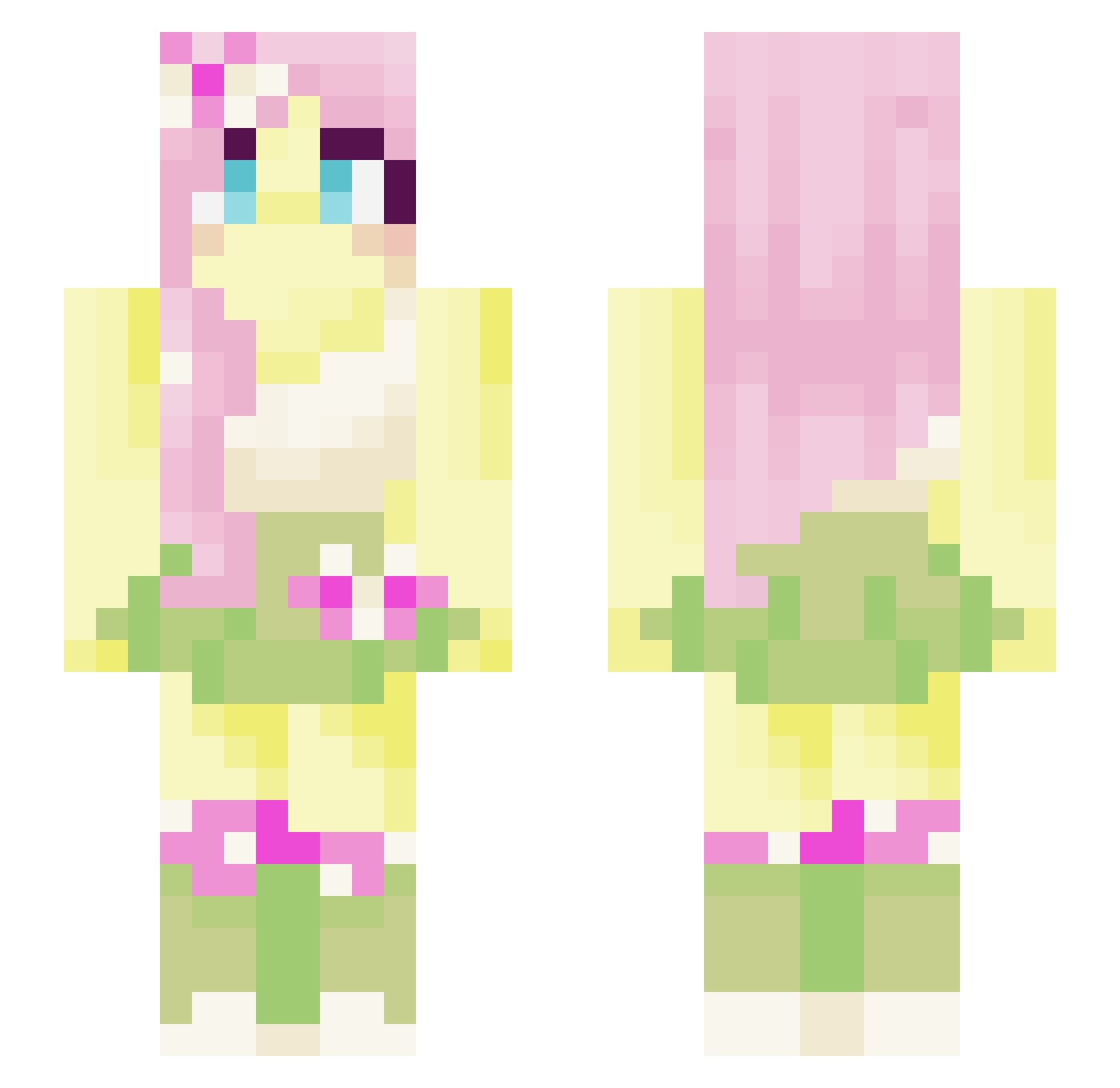 PepperPopperz Minecraft skin, front and back view
