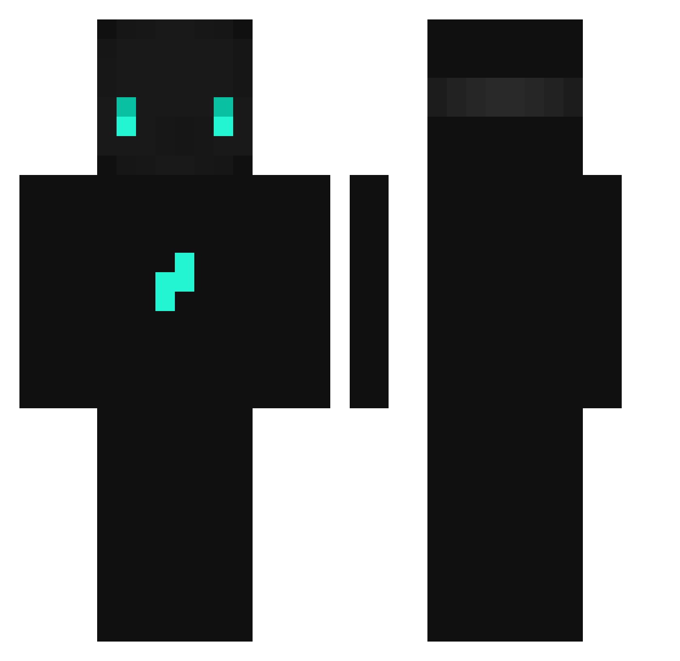 Wand Minecraft skin, front and back view