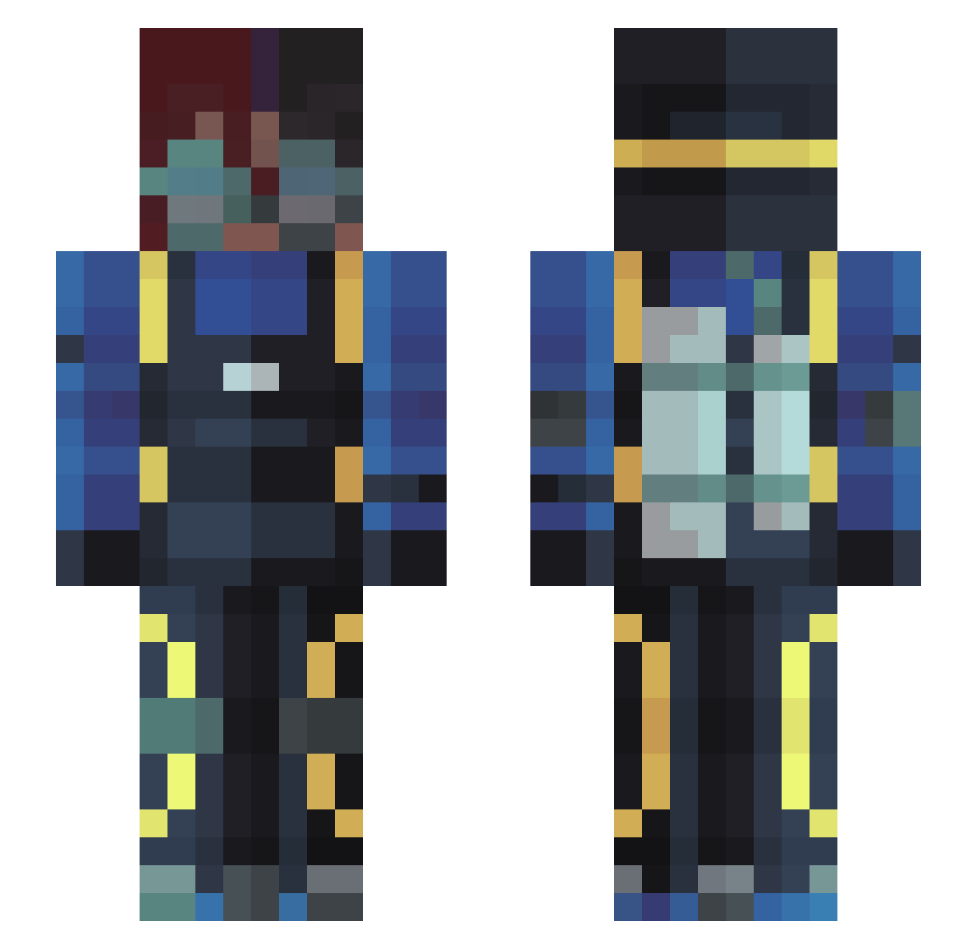 Kham1K Minecraft skin, front and back view