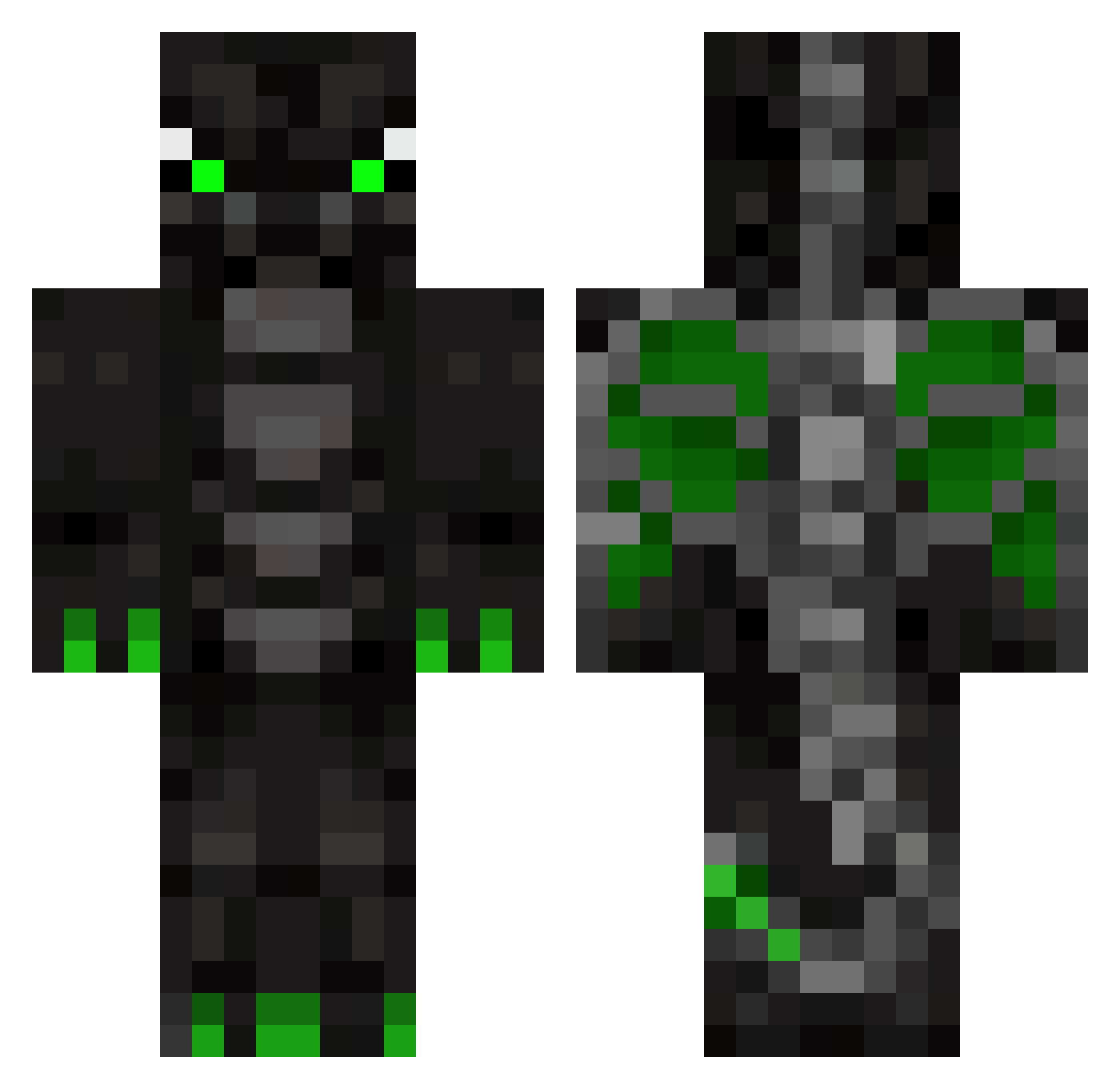 SpectralCookies Minecraft skin, front and back view