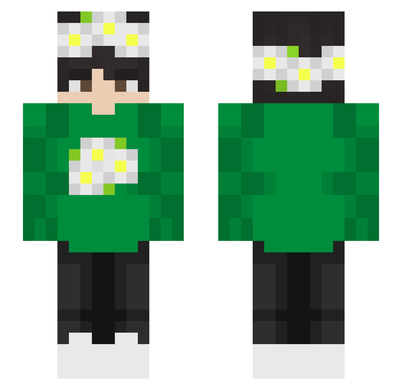 Decadence Minecraft skin, front and back view