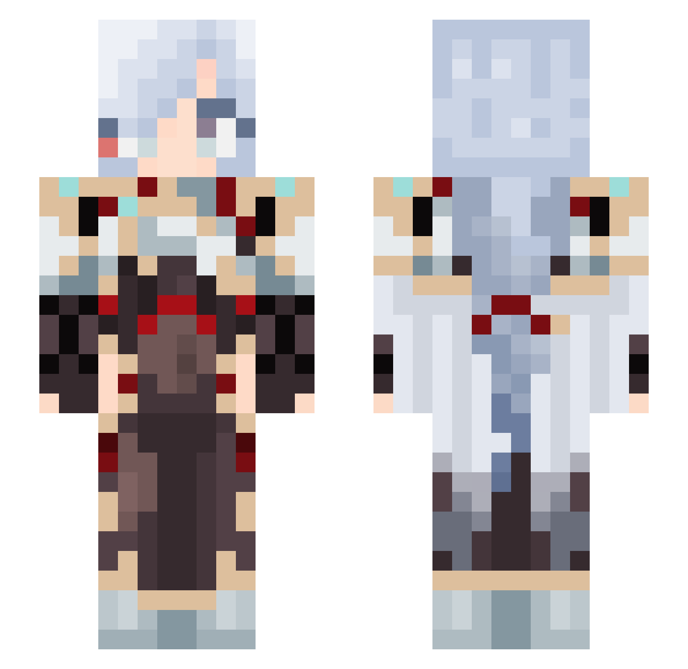 Henry_Mondstadt Minecraft skin, front and back view