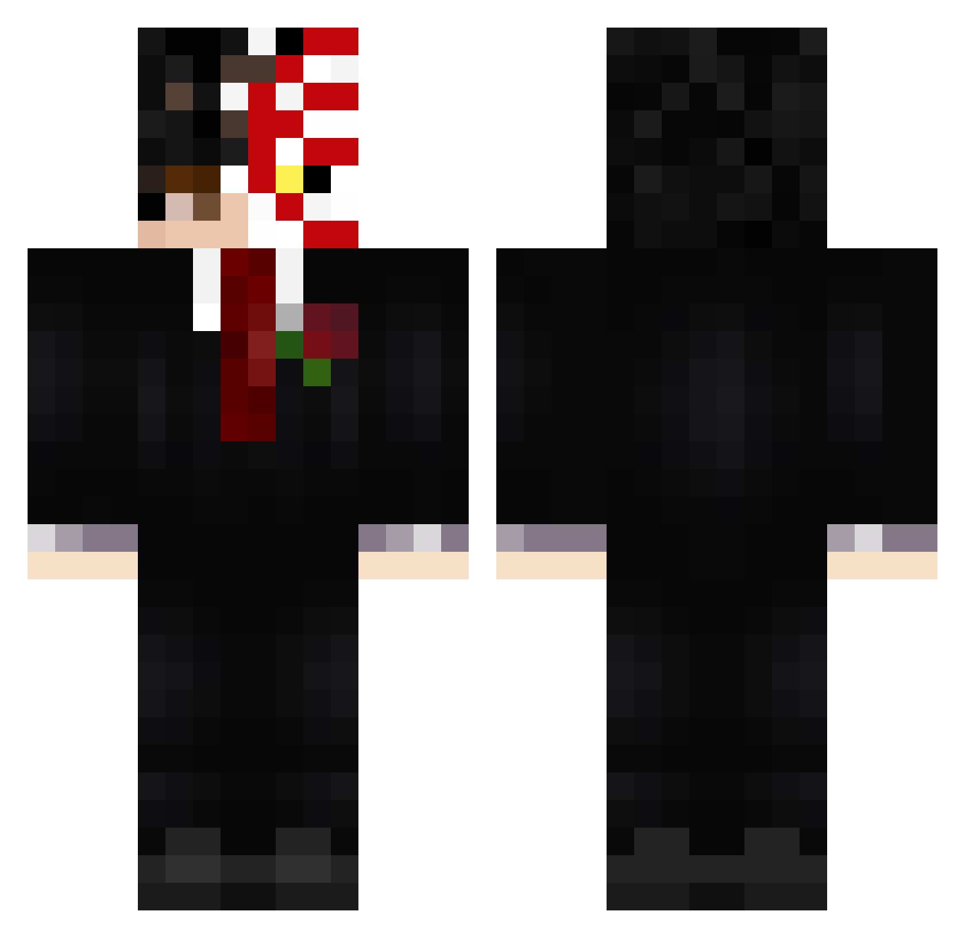 ZZZeff Minecraft skin, front and back view
