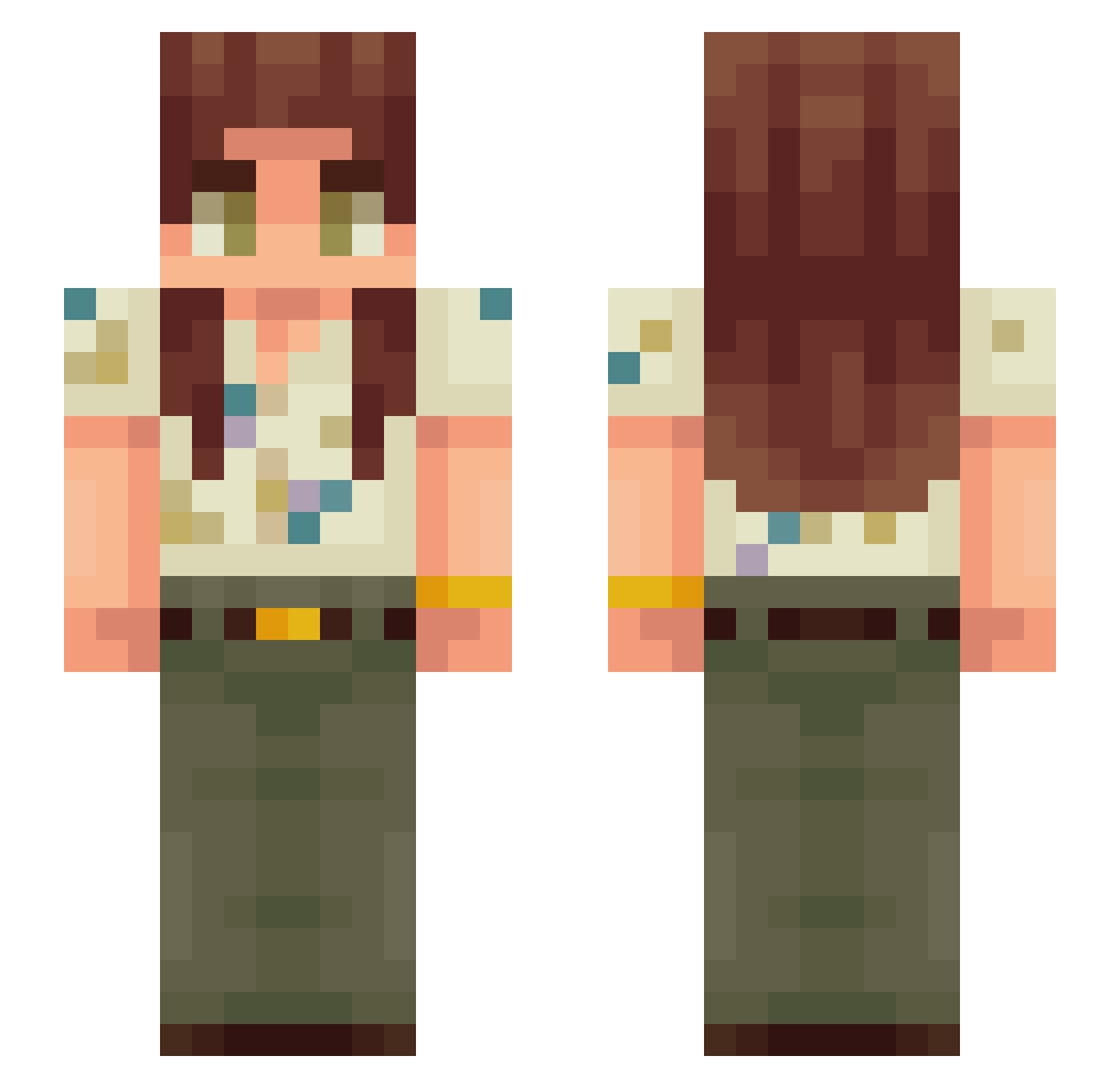 shiftstick Minecraft skin, front and back view