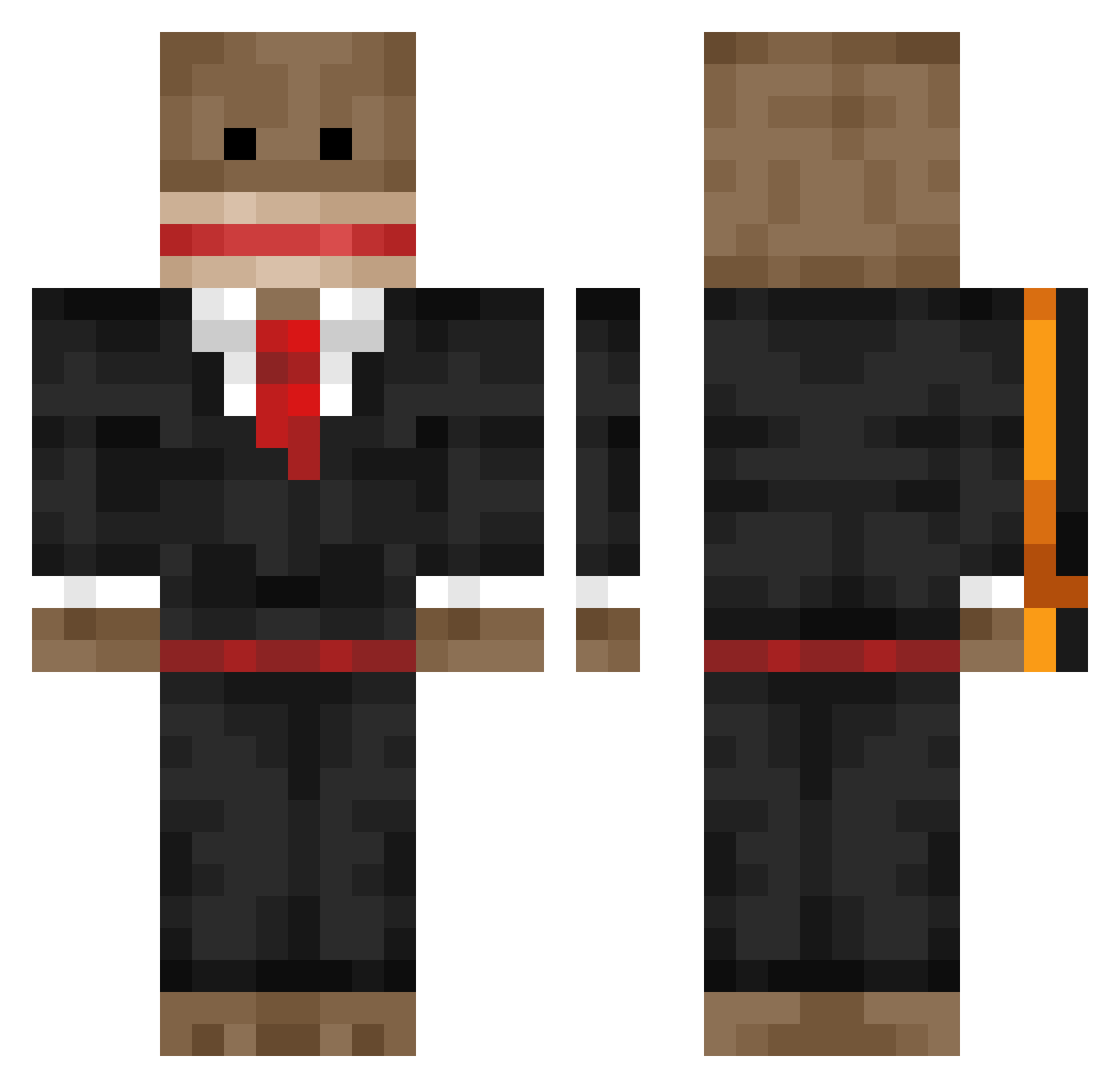 PrezidentDoge Minecraft skin, front and back view