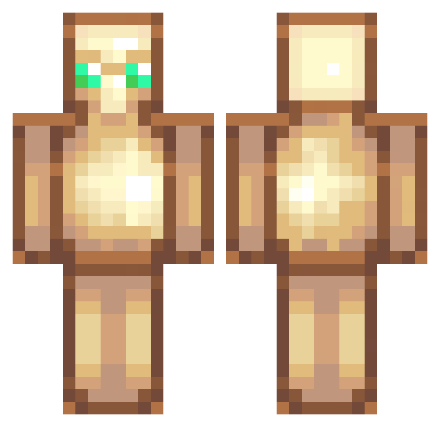 HighAvailz Minecraft skin, front and back view