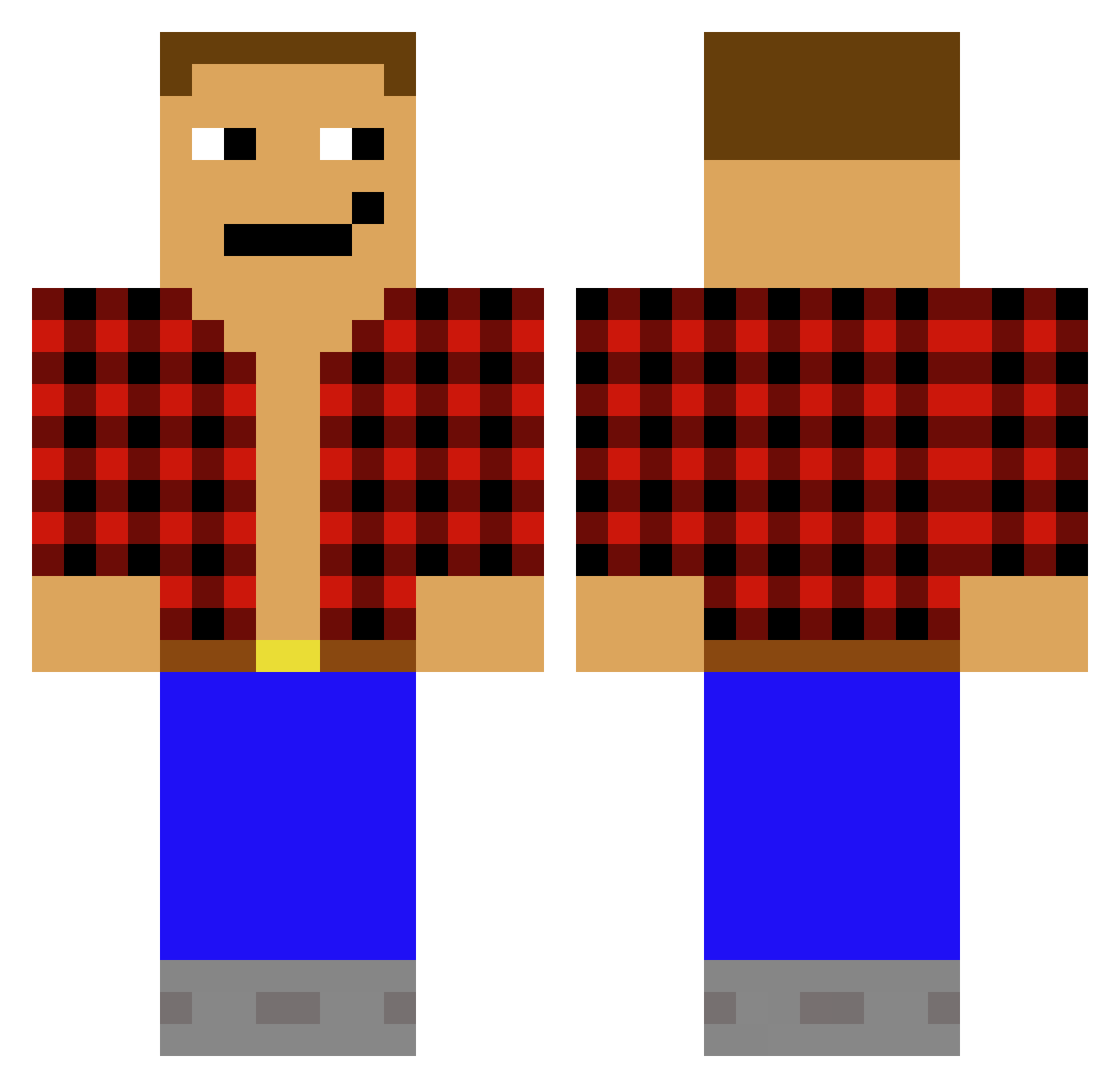 ItzMeEch0 Minecraft skin, front and back view