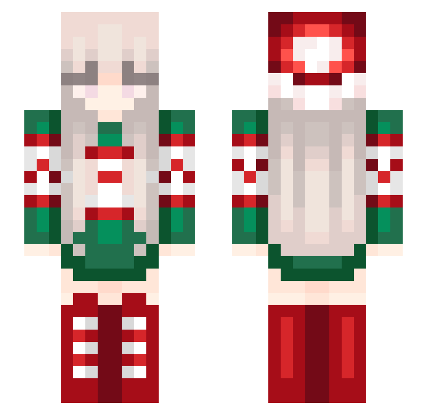 SkyeLucis Minecraft skin, front and back view