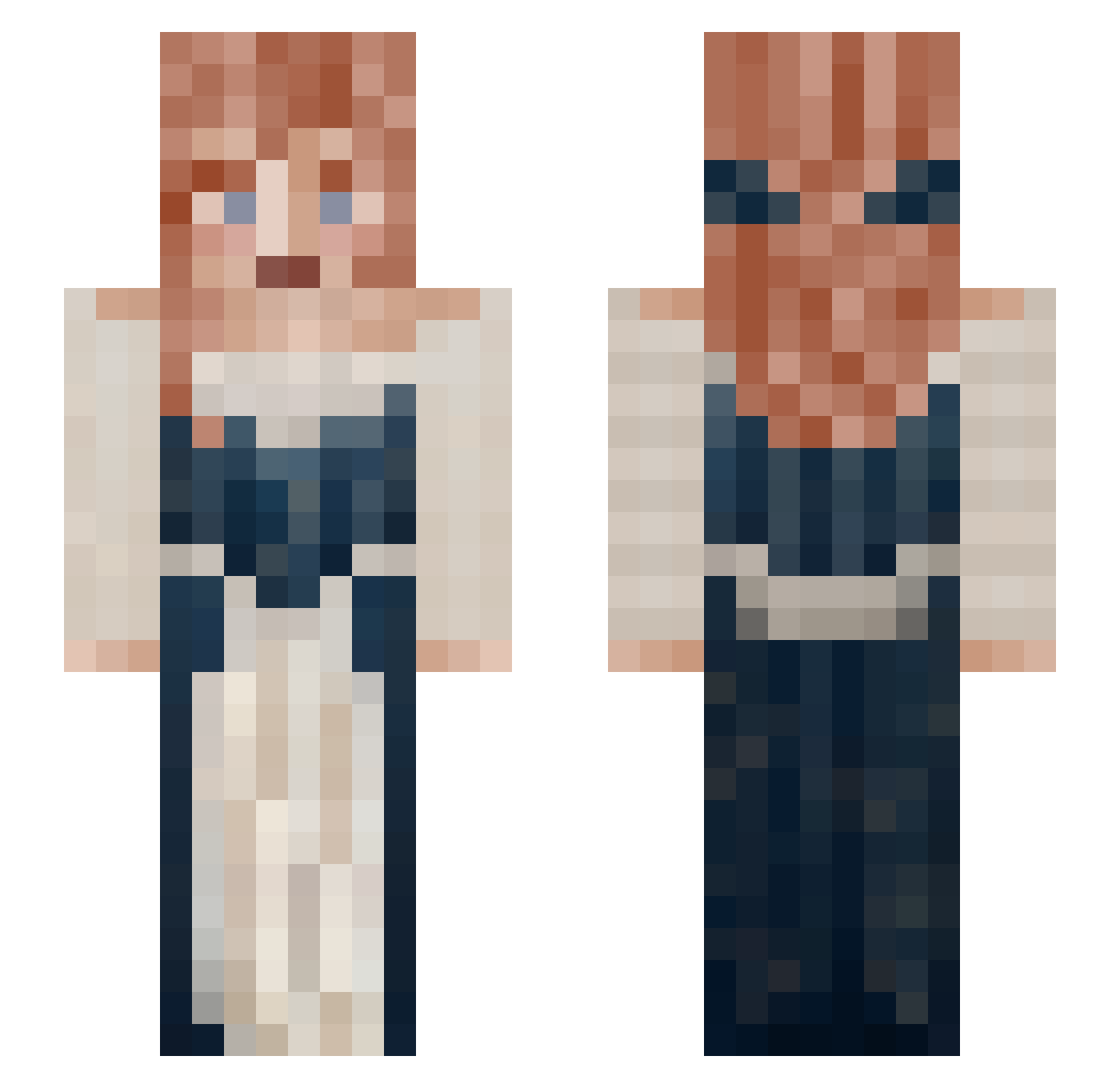 OhBlossom Minecraft skin, front and back view