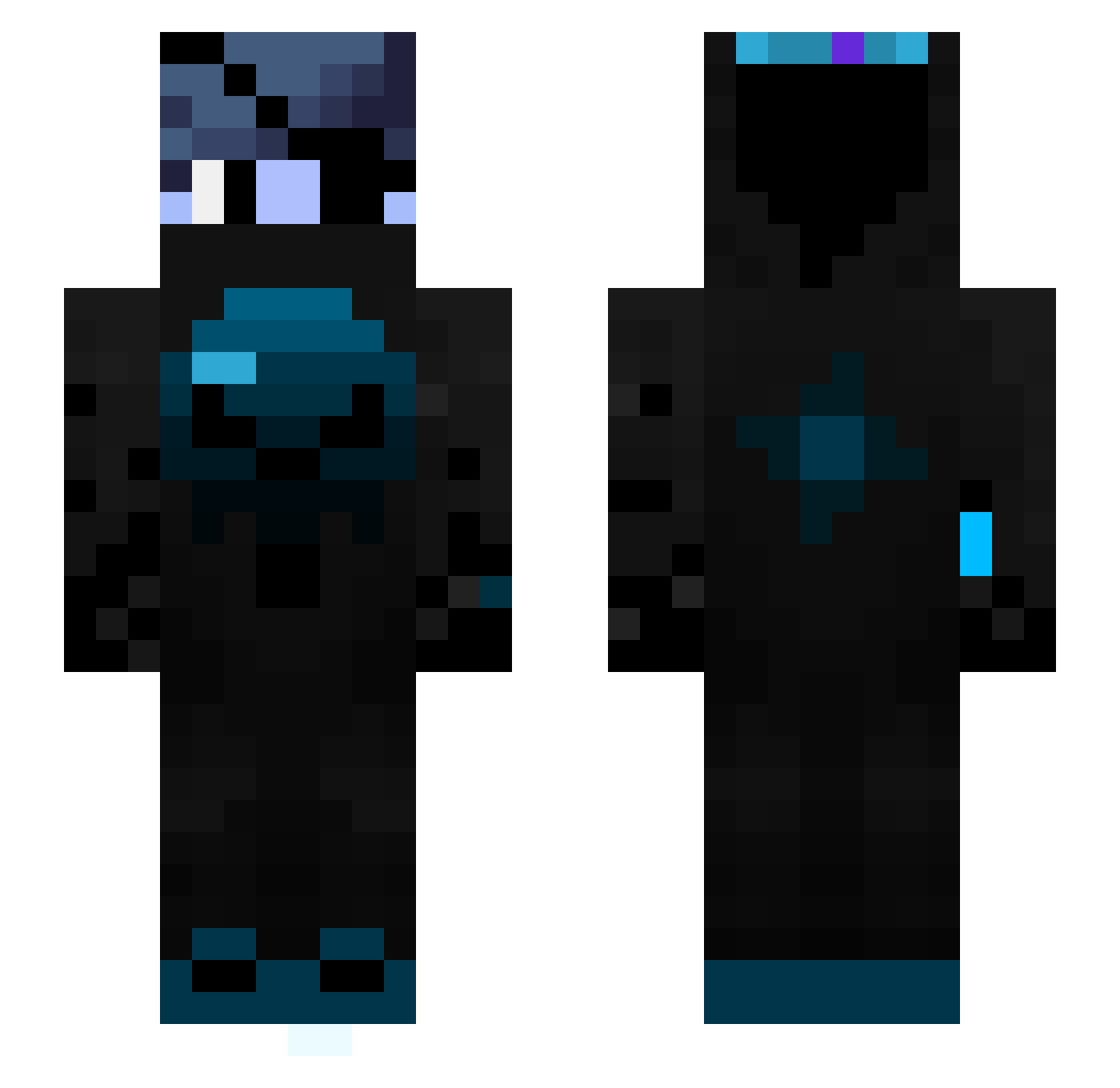 WolverineGaming Minecraft skin, front and back view