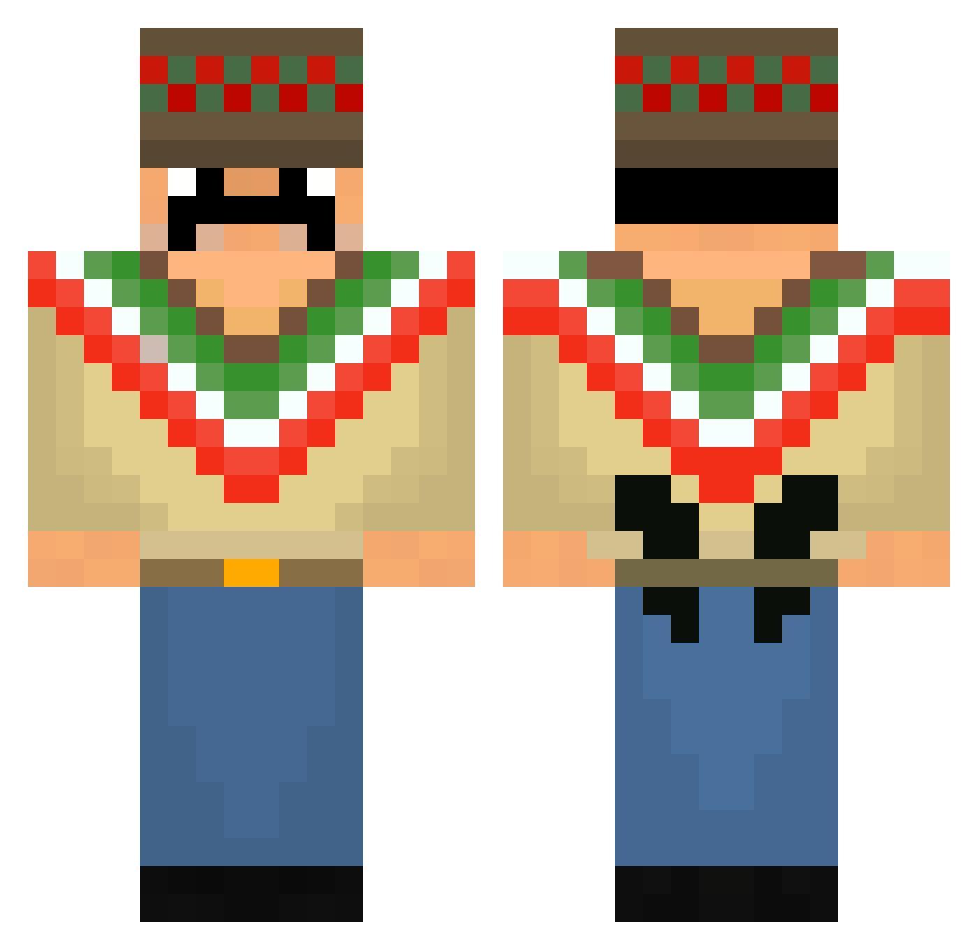 Lotrez Minecraft skin, front and back view
