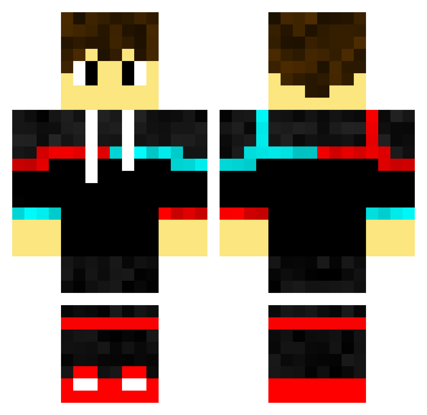 KaczeKaczek Minecraft skin, front and back view