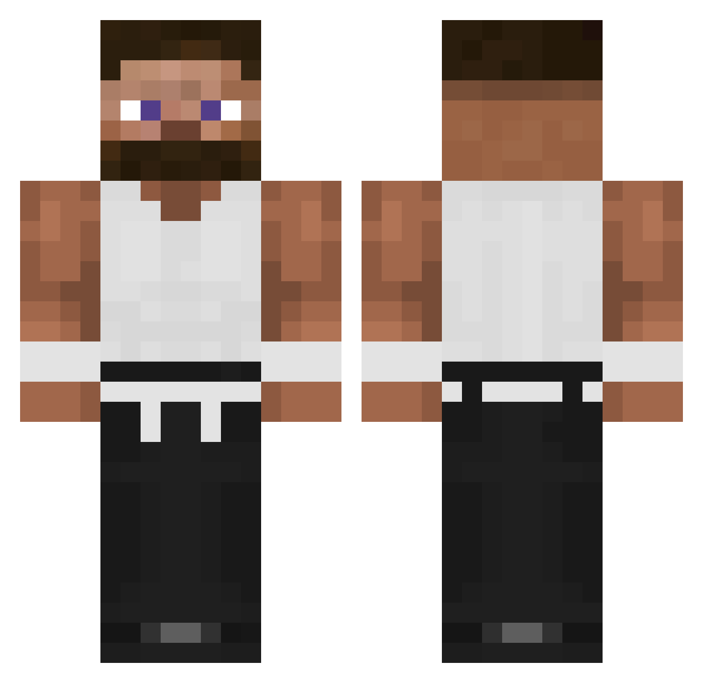 Skype3D Minecraft skin, front and back view