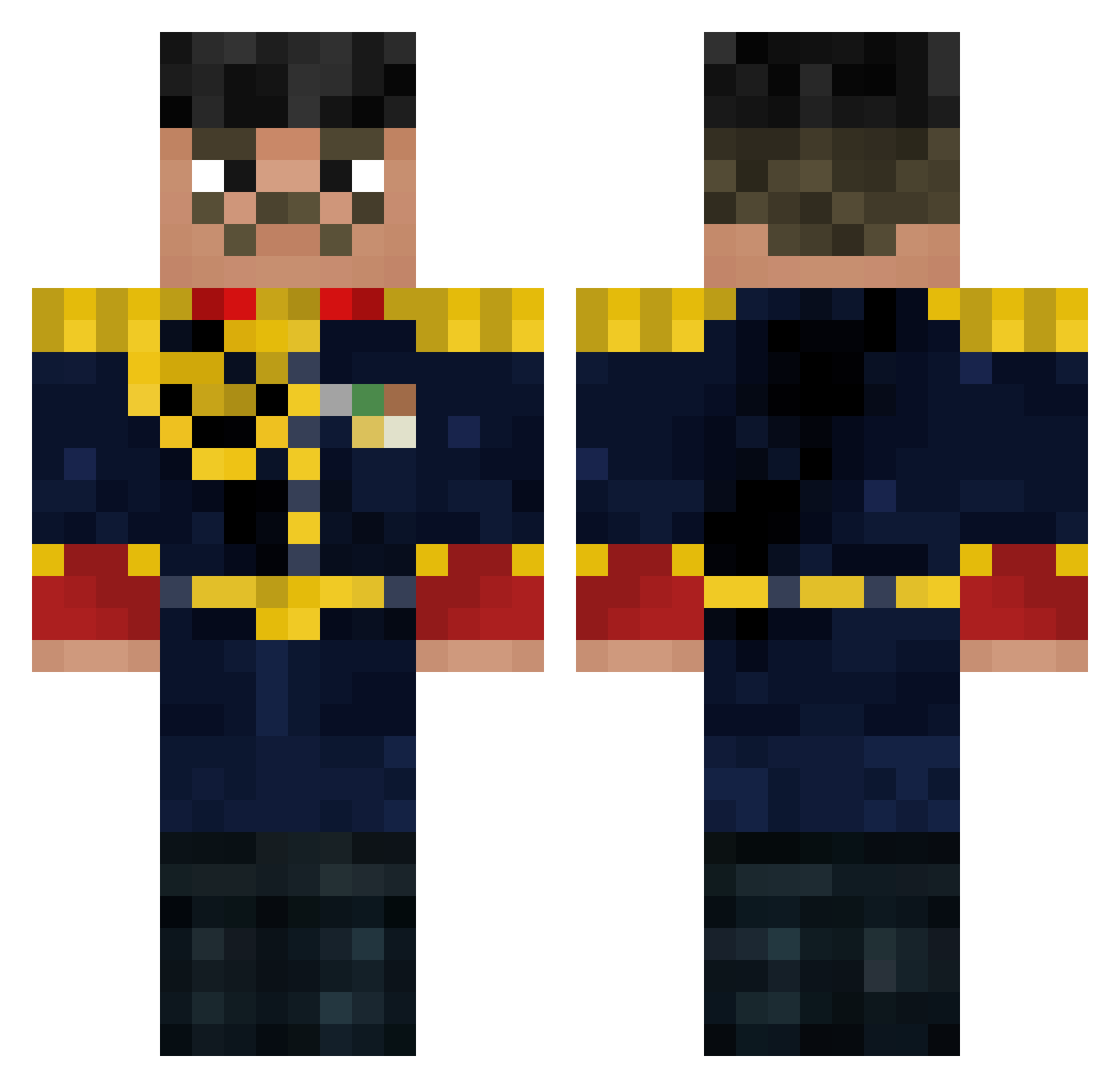 WeDat12 Minecraft skin, front and back view