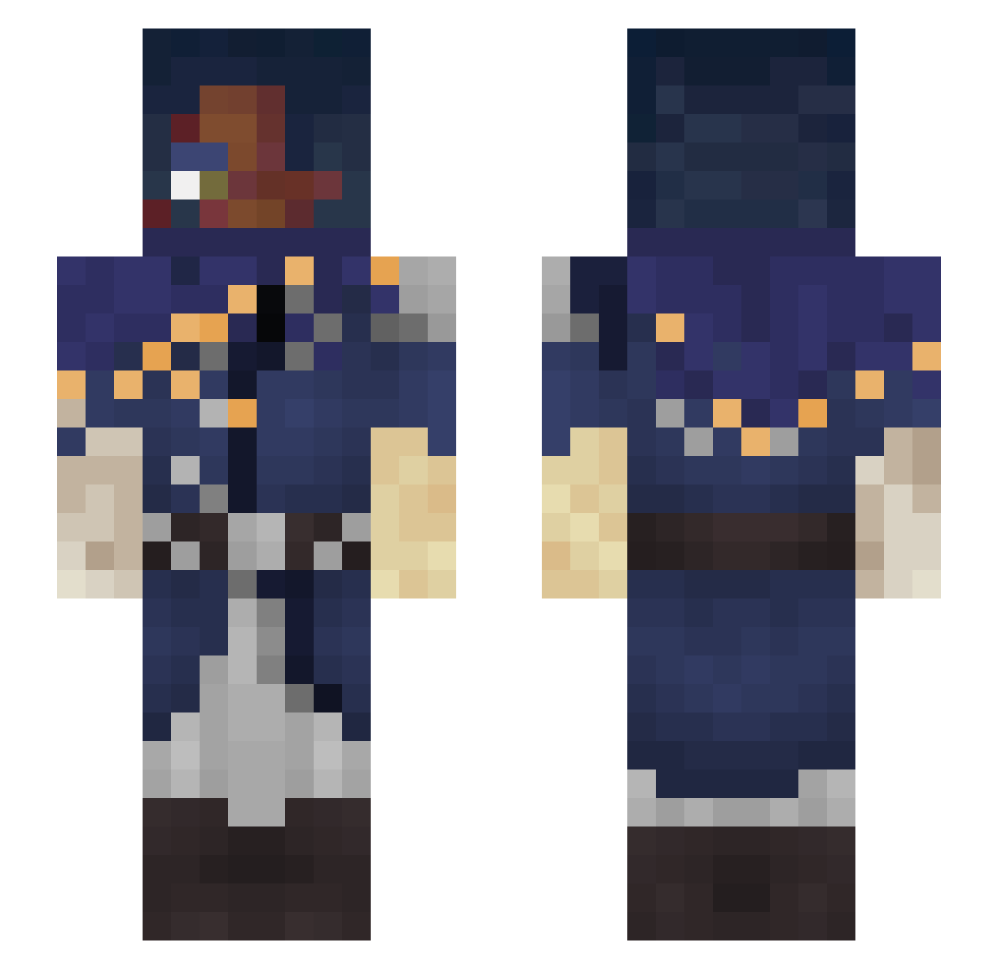 Poisson_Lotus Minecraft skin, front and back view