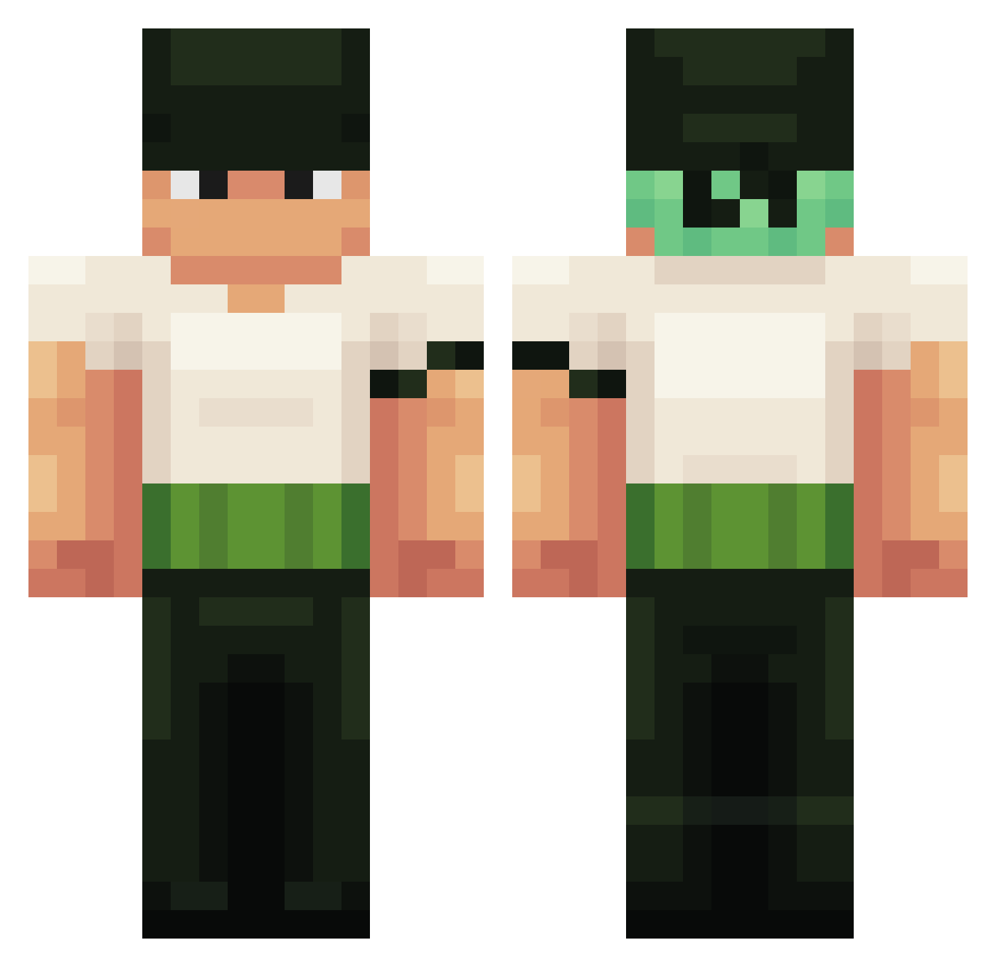 GarlicHerbChip Minecraft skin, front and back view