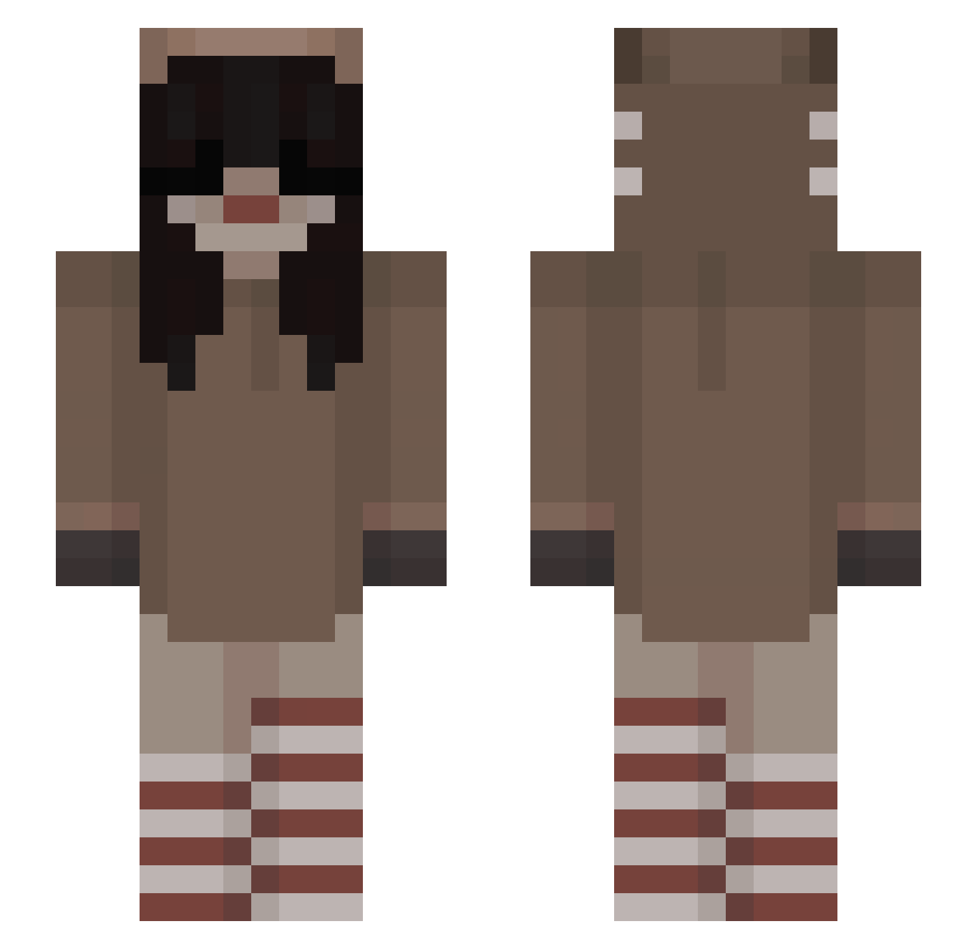 99_Dommi Minecraft skin, front and back view