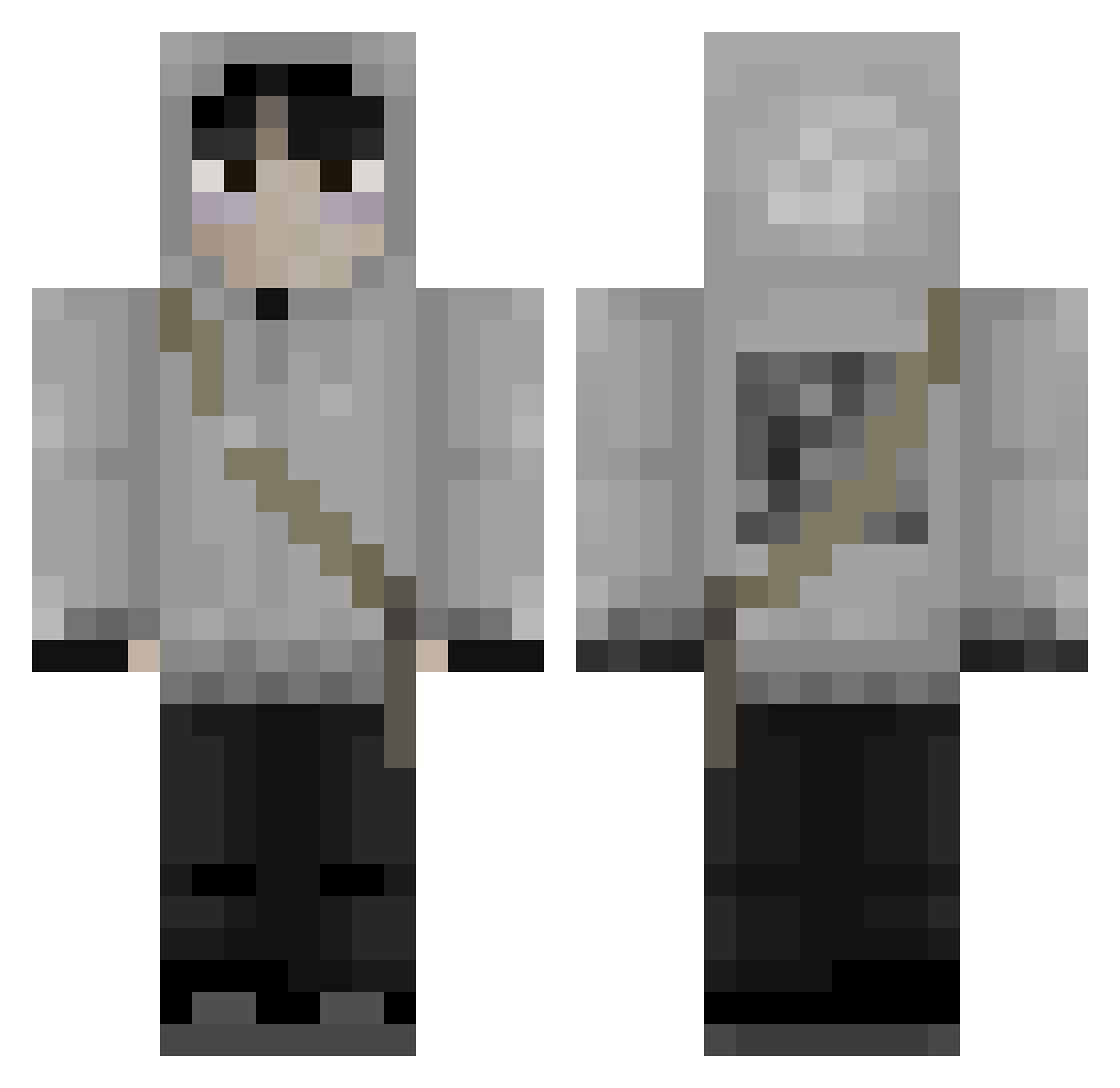 ezytrs Minecraft skin, front and back view