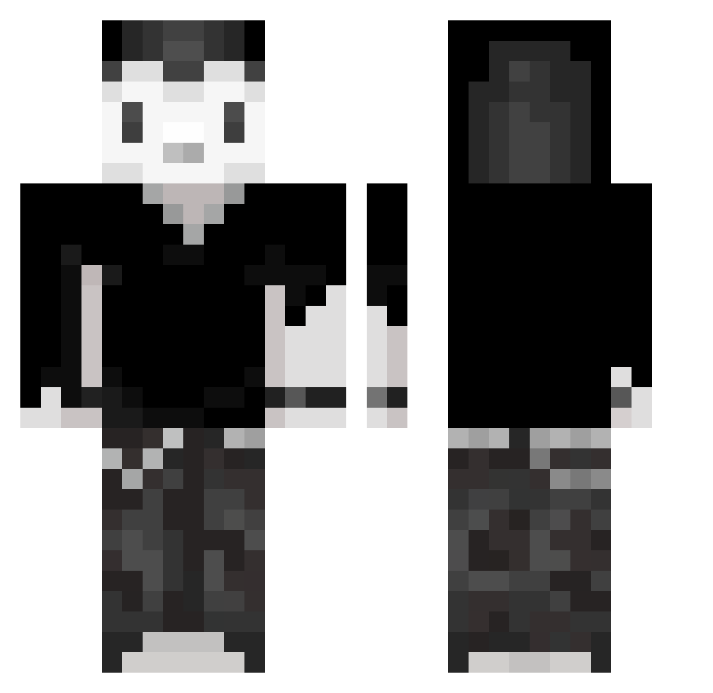 Dragonf0rce Minecraft skin, front and back view