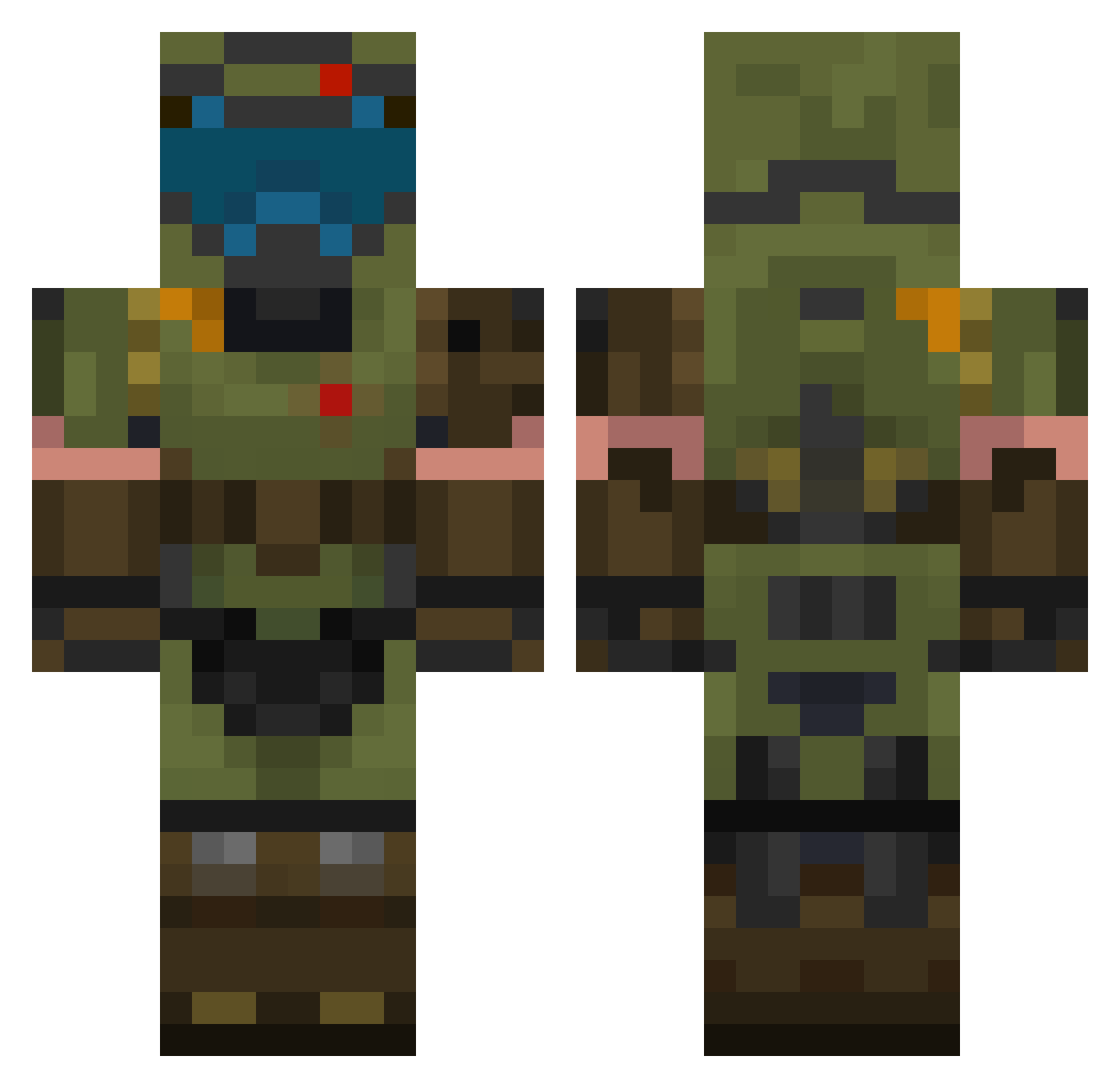 Redemption_JT Minecraft skin, front and back view